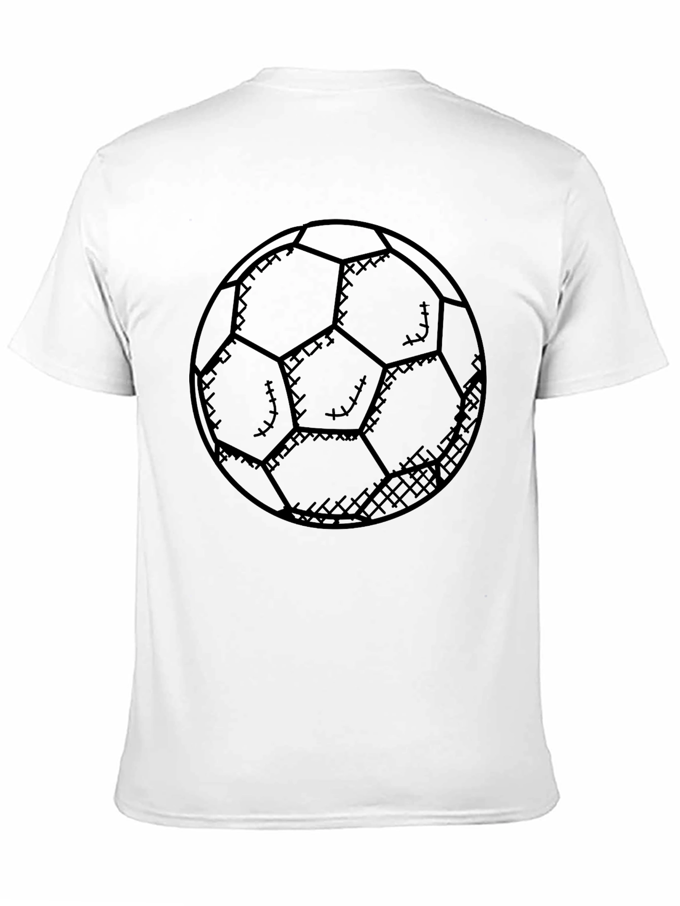 Soccer Ball Graphic Tee - Black Cotton Casual Shirt
