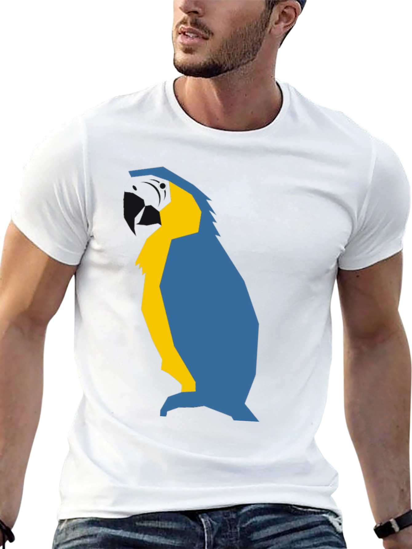 Abstract Penguin Graphic Tee - Black