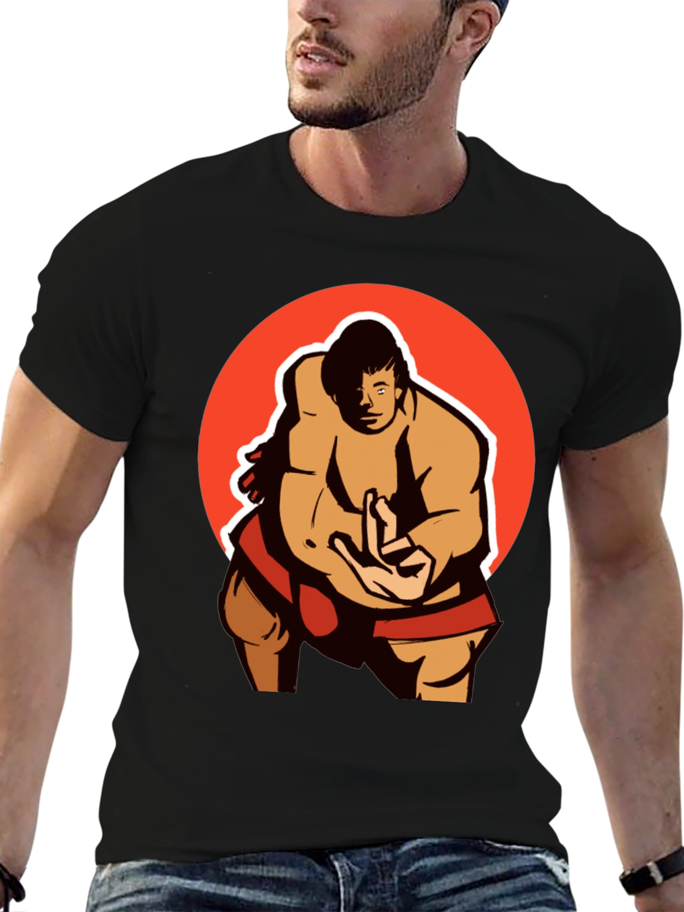 Sumo Wrestler Graphic Tee - Martial Arts Shirt