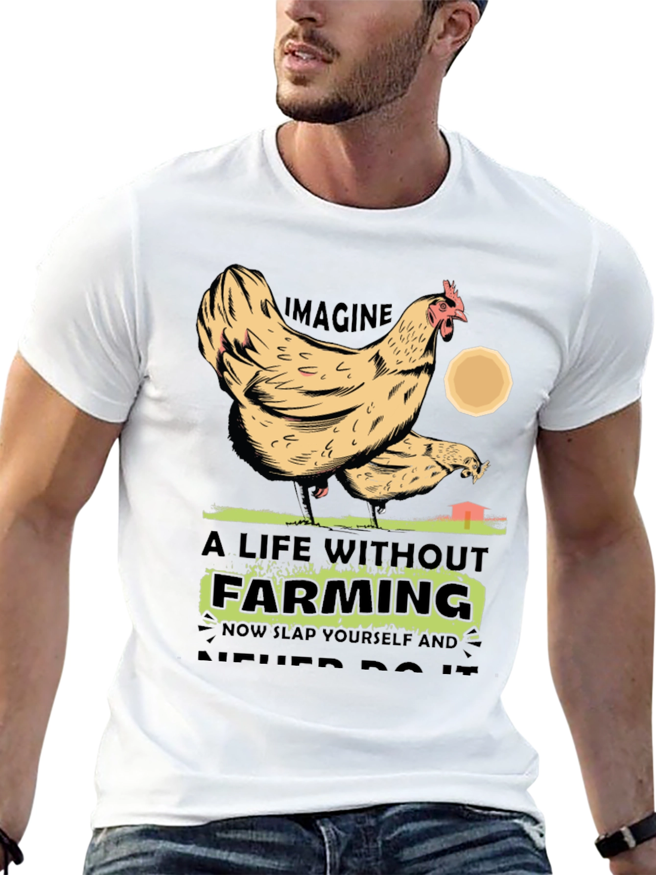 Farming Chicken Graphic T-Shirt