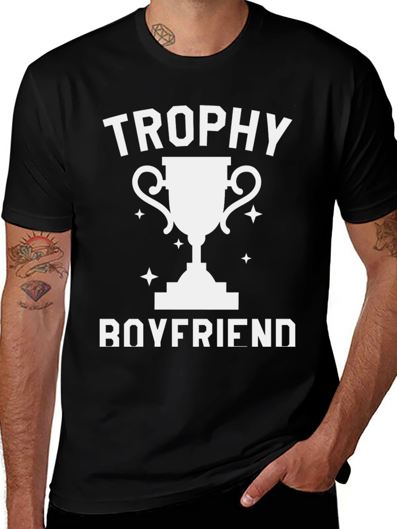 Trophy Boyfriend Graphic Tee - Black T-Shirt