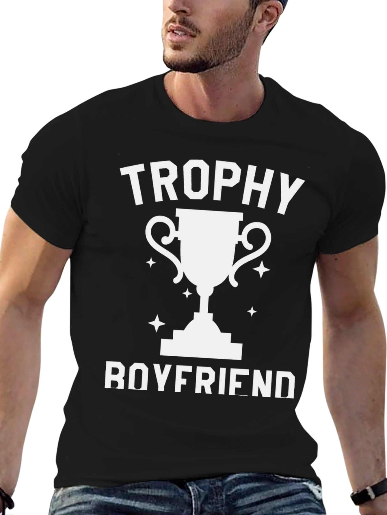 Trophy Boyfriend Graphic Tee - Black T-Shirt