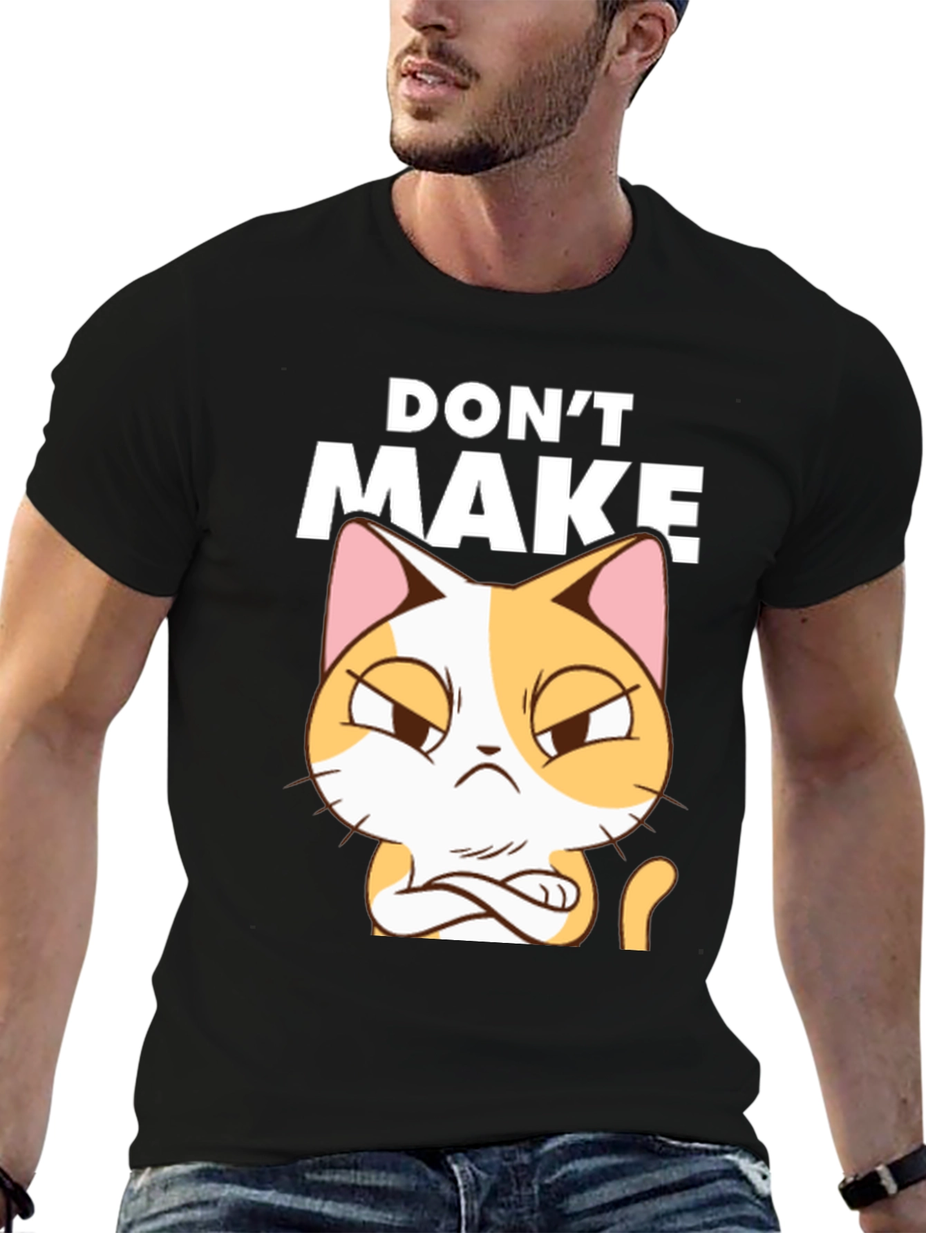 Dont Make Cat Angry Black T-Shirt