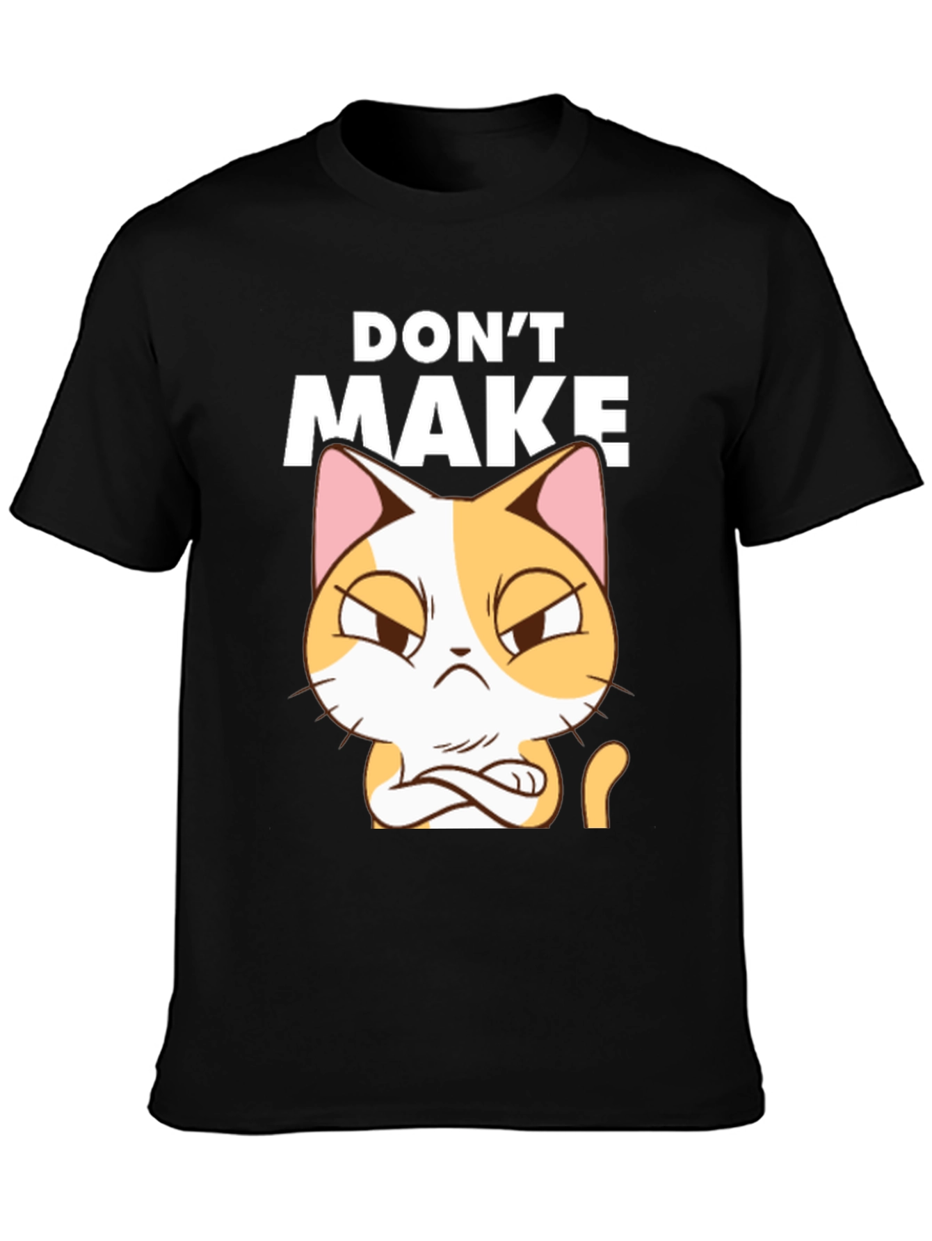 Dont Make Cat Angry Black T-Shirt