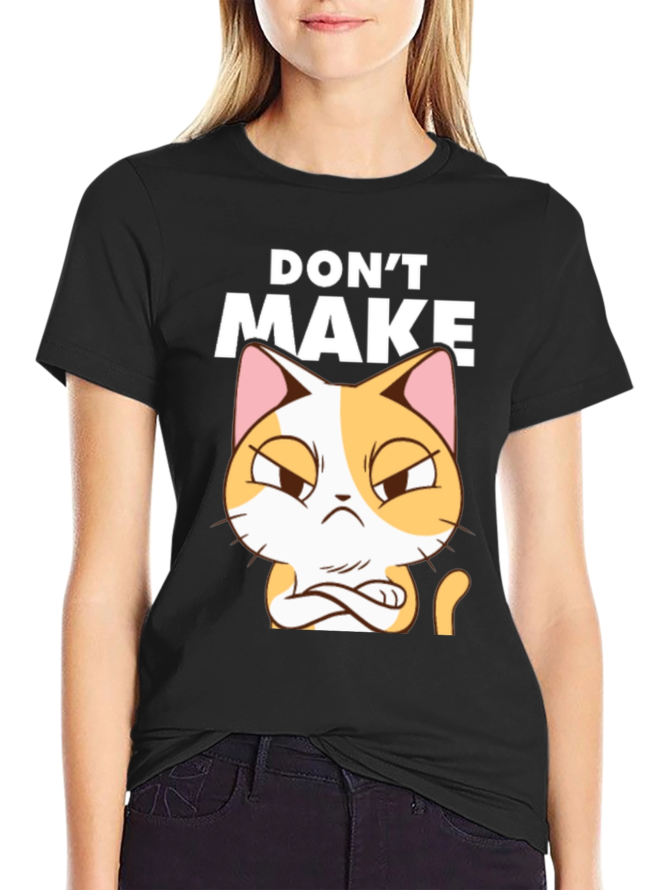 Dont Make Cat Angry Black T-Shirt
