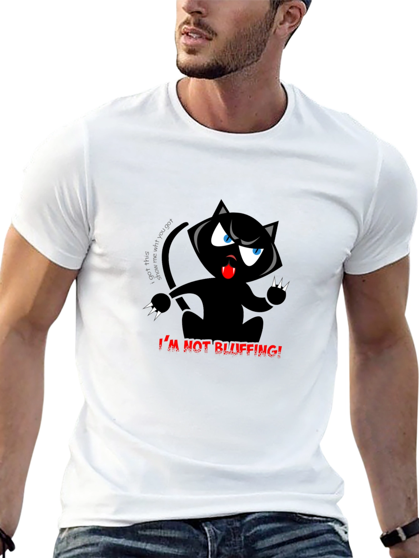 Im Not Bluffing! Black Cat T-Shirt