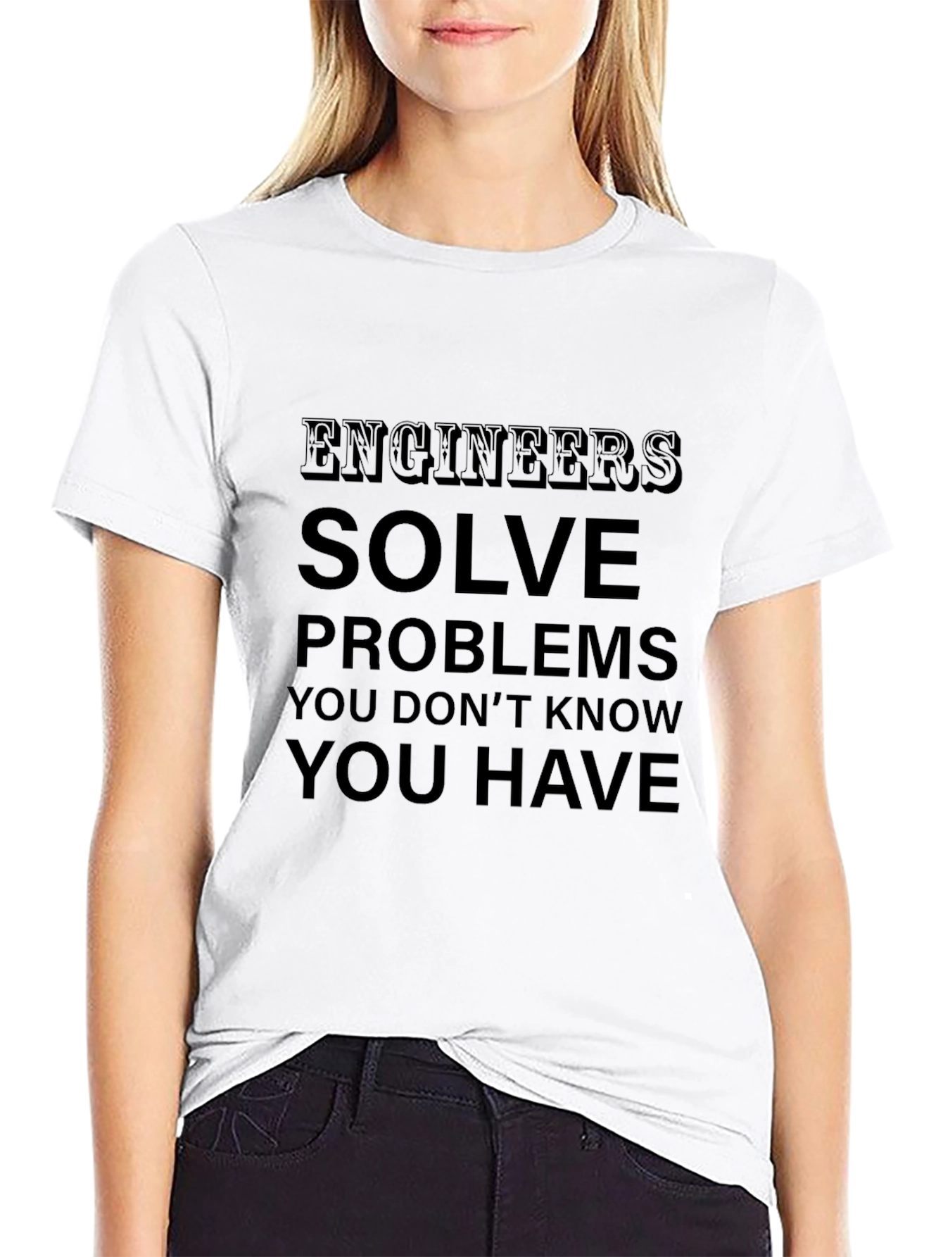 Engineers Solve Problems T-Shirt - Black