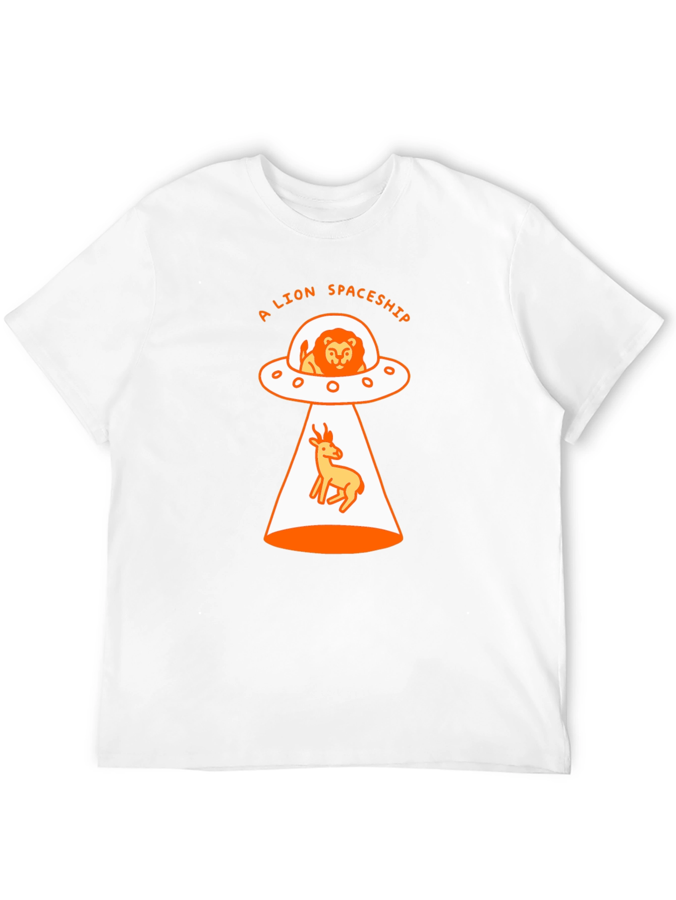 A Lion Spaceship Black T-Shirt