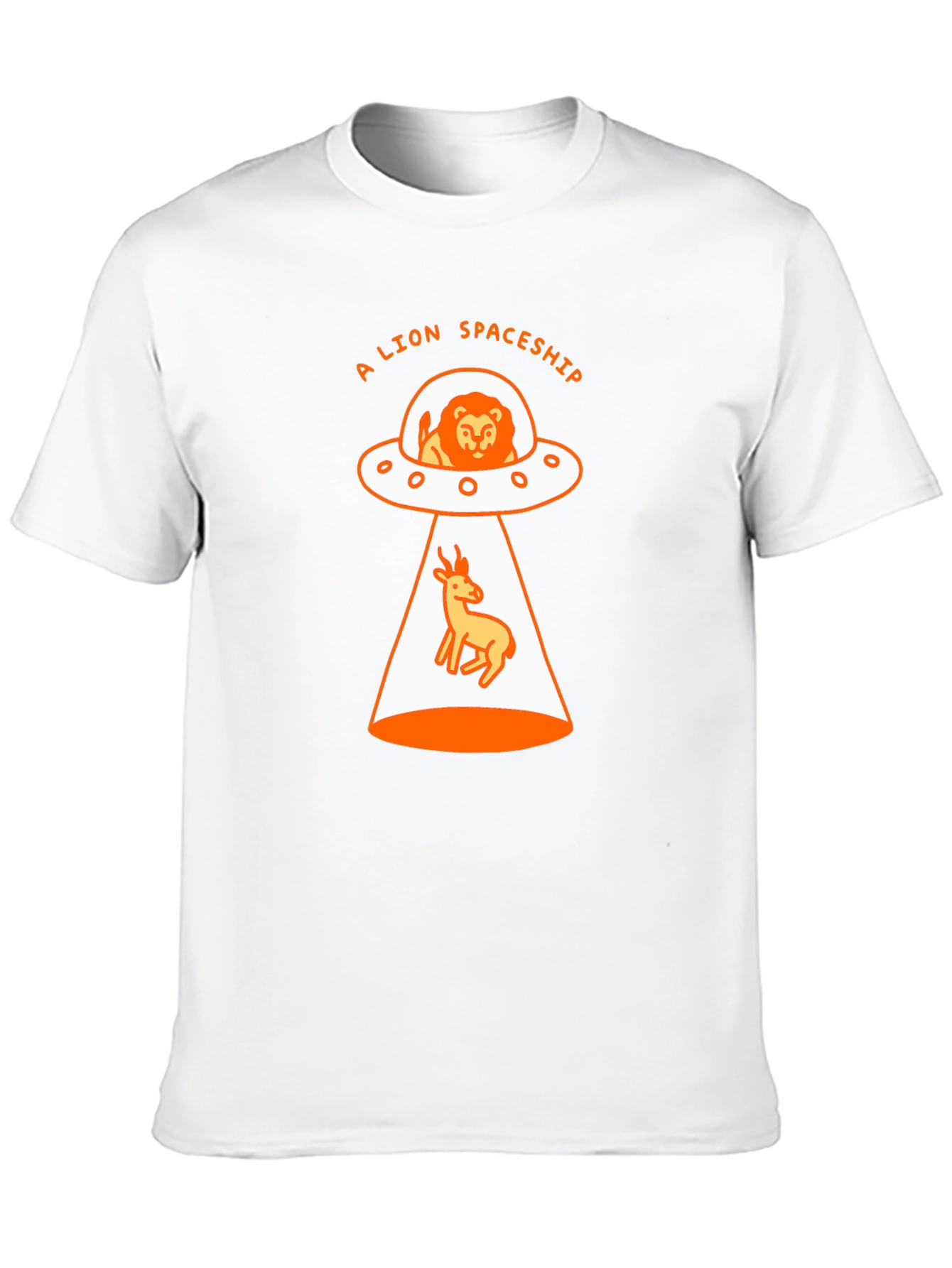 A Lion Spaceship Black T-Shirt