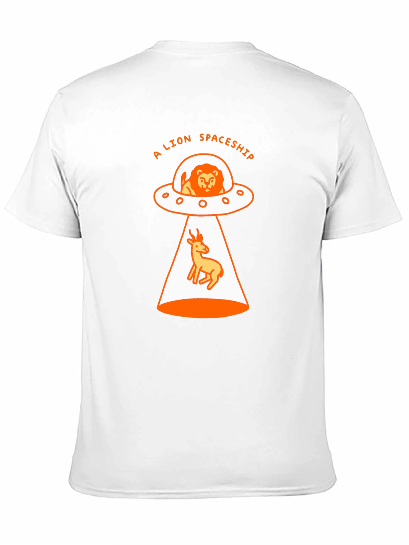 A Lion Spaceship Black T-Shirt