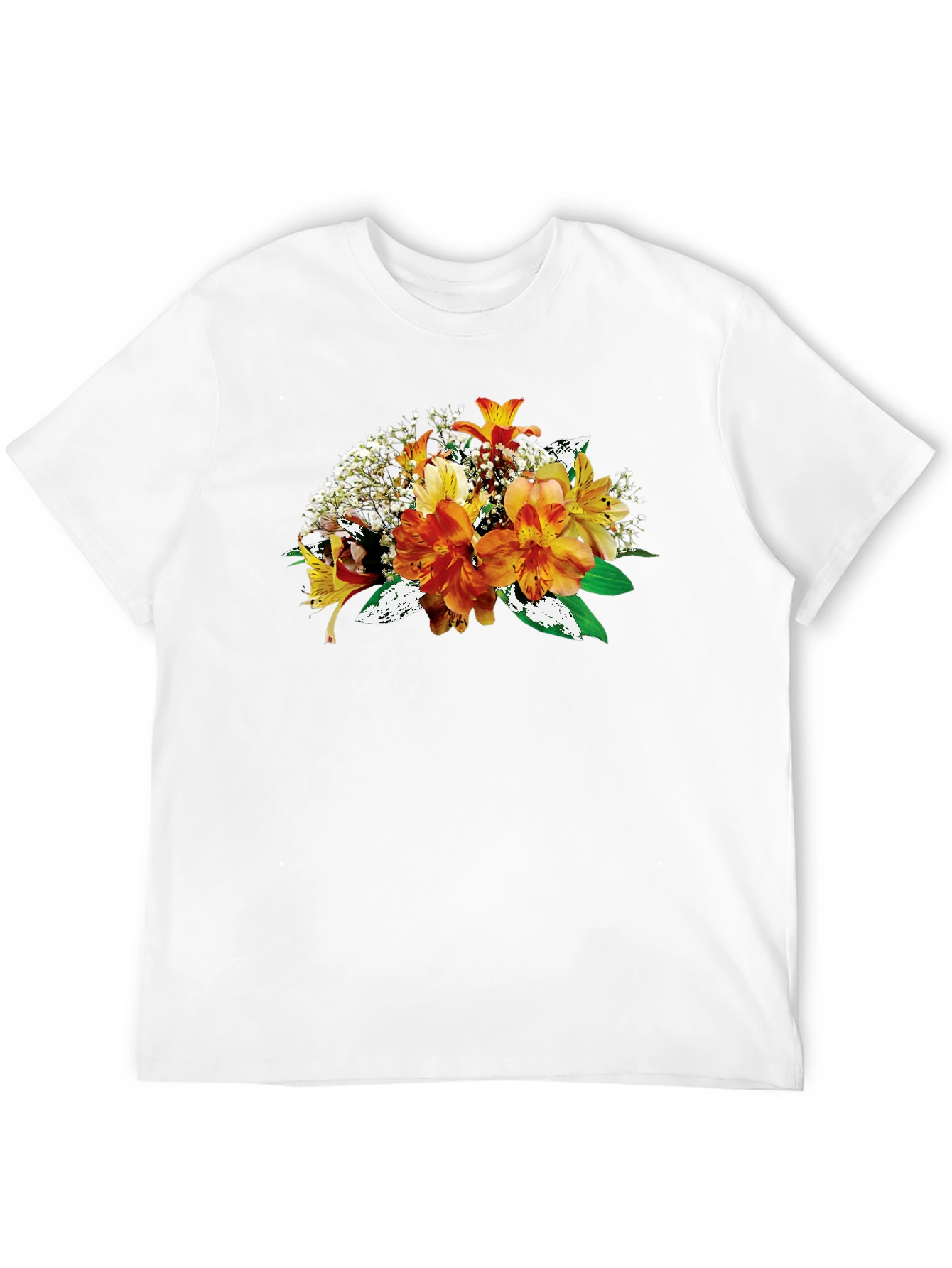 Floral Bouquet Graphic Black T-Shirt