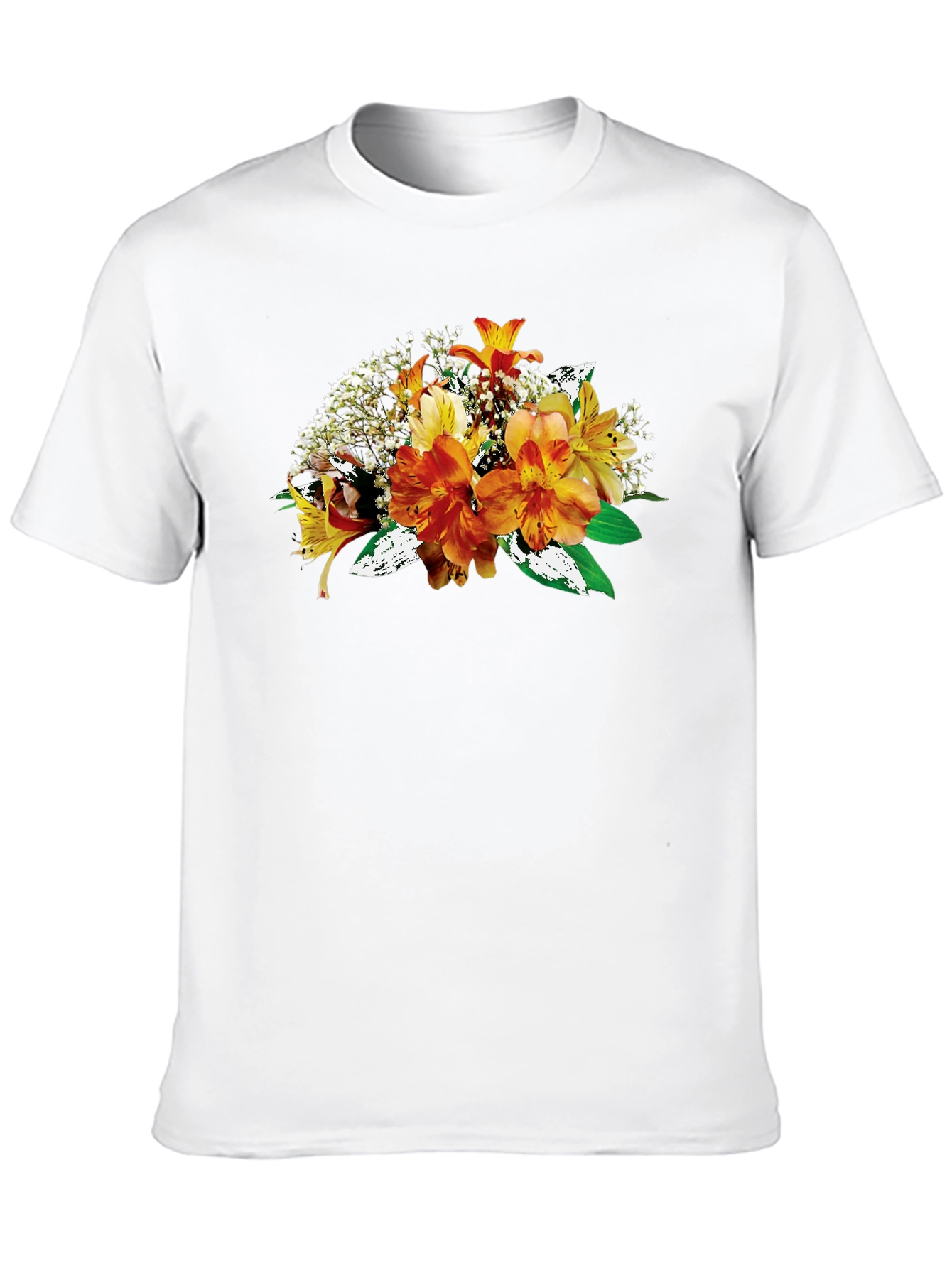 Floral Bouquet Graphic Black T-Shirt