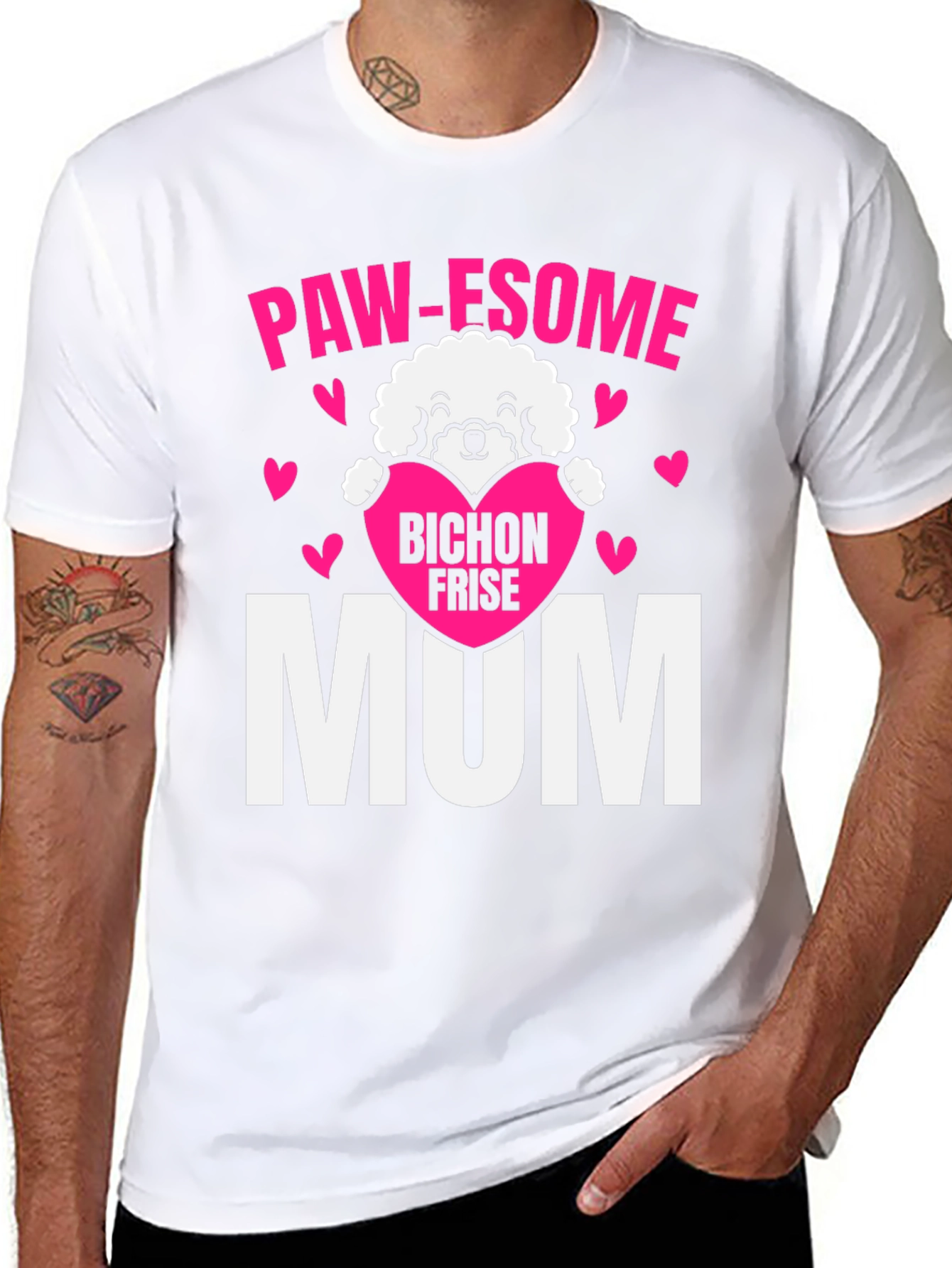 Paw-some Bichon Frise Mum T-Shirt