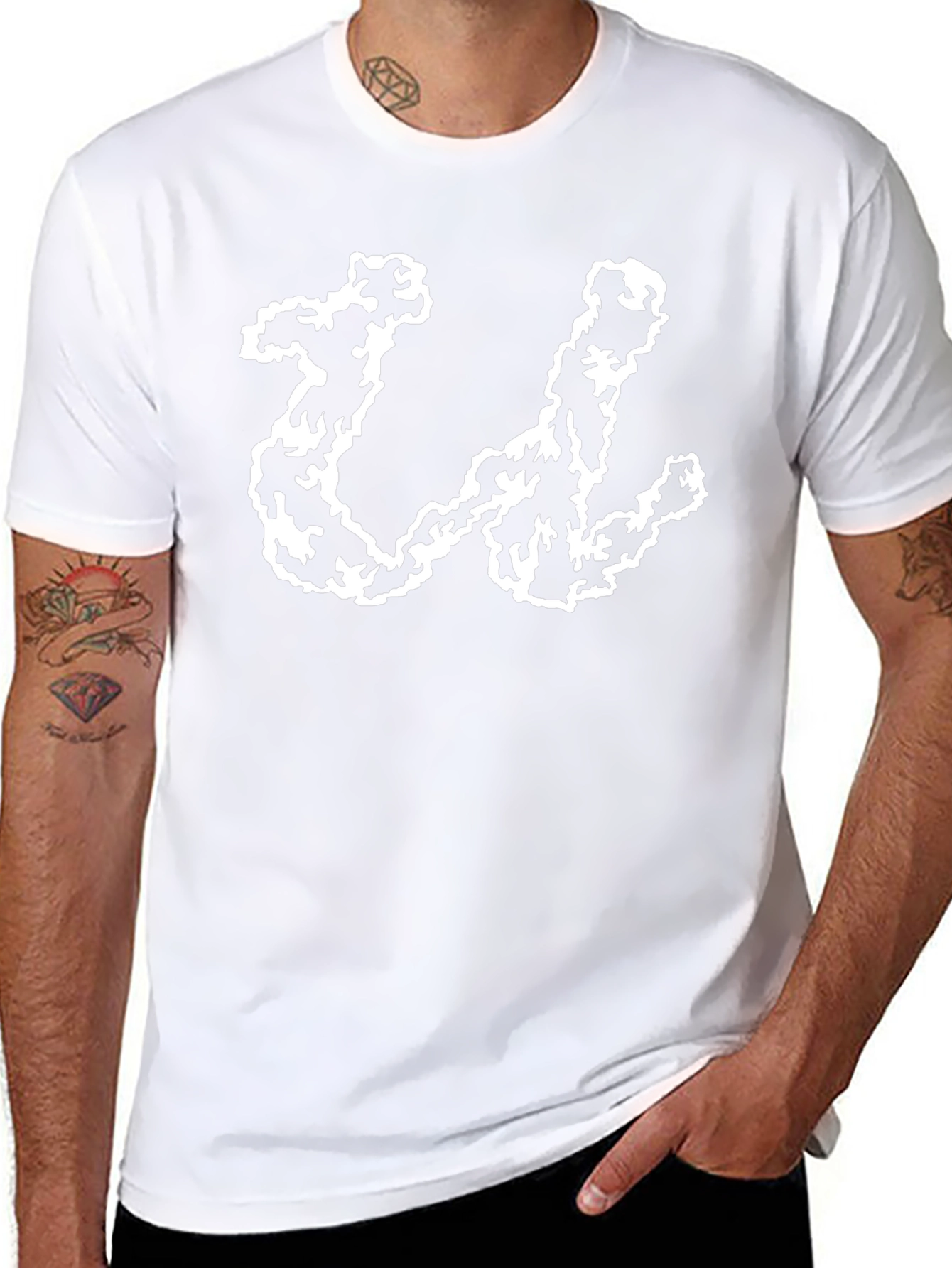 Abstract U Graphic Black T-Shirt