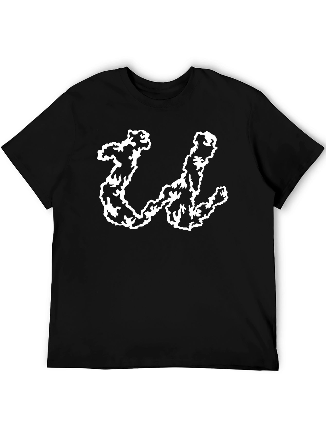 Abstract U Graphic Black T-Shirt