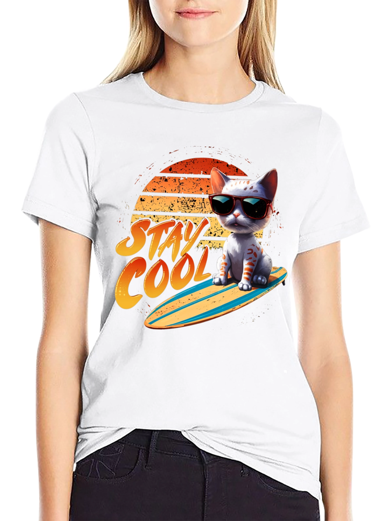 Cool Cat Surfboard T-Shirt