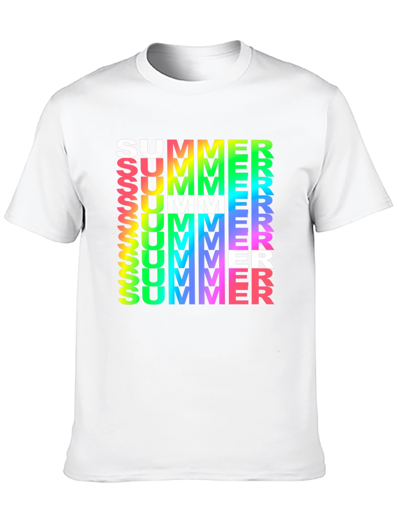 Summer Vibes Graphic Tee - Rainbow Text Black Shirt