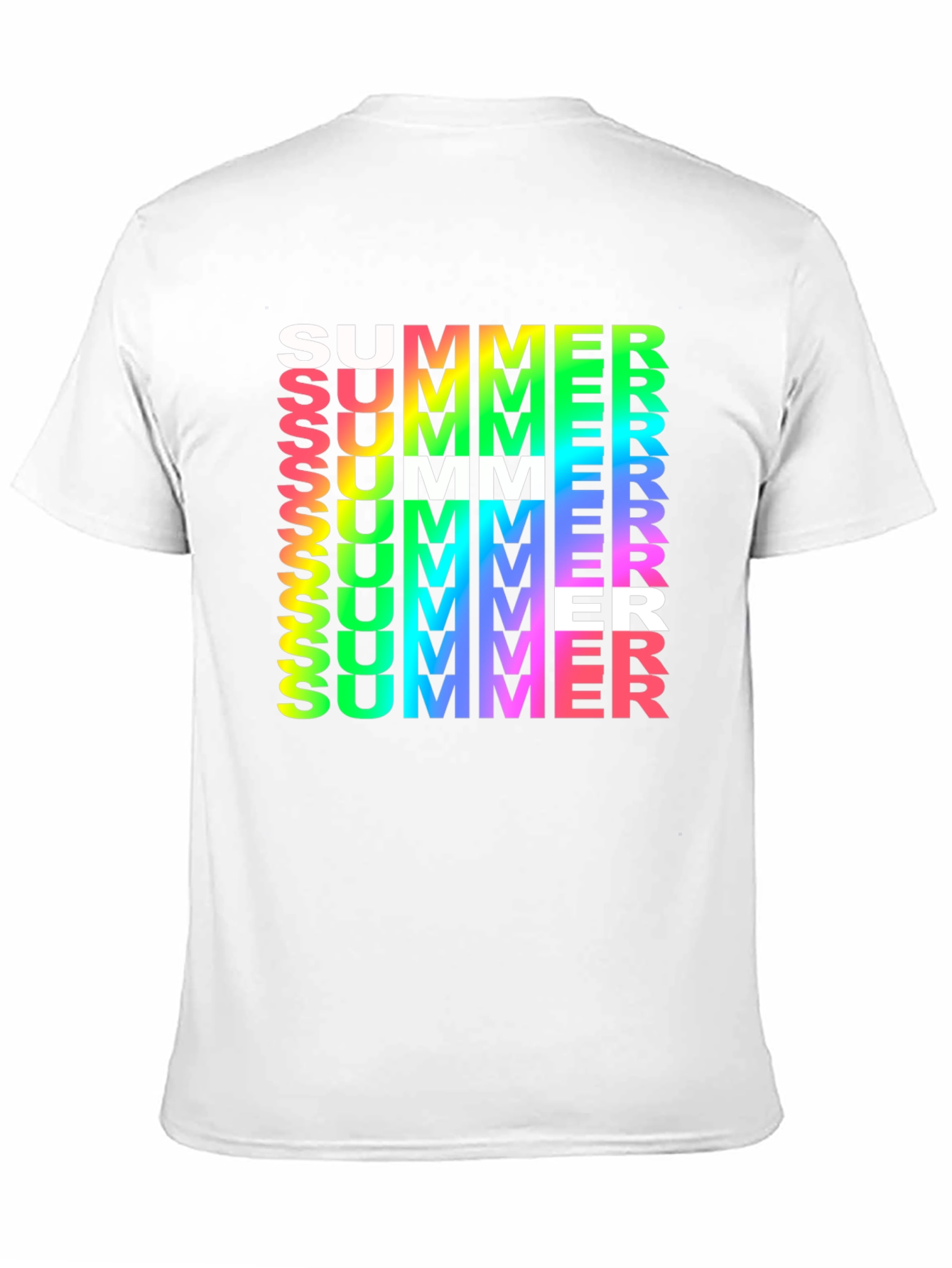 Summer Vibes Graphic Tee - Rainbow Text Black Shirt