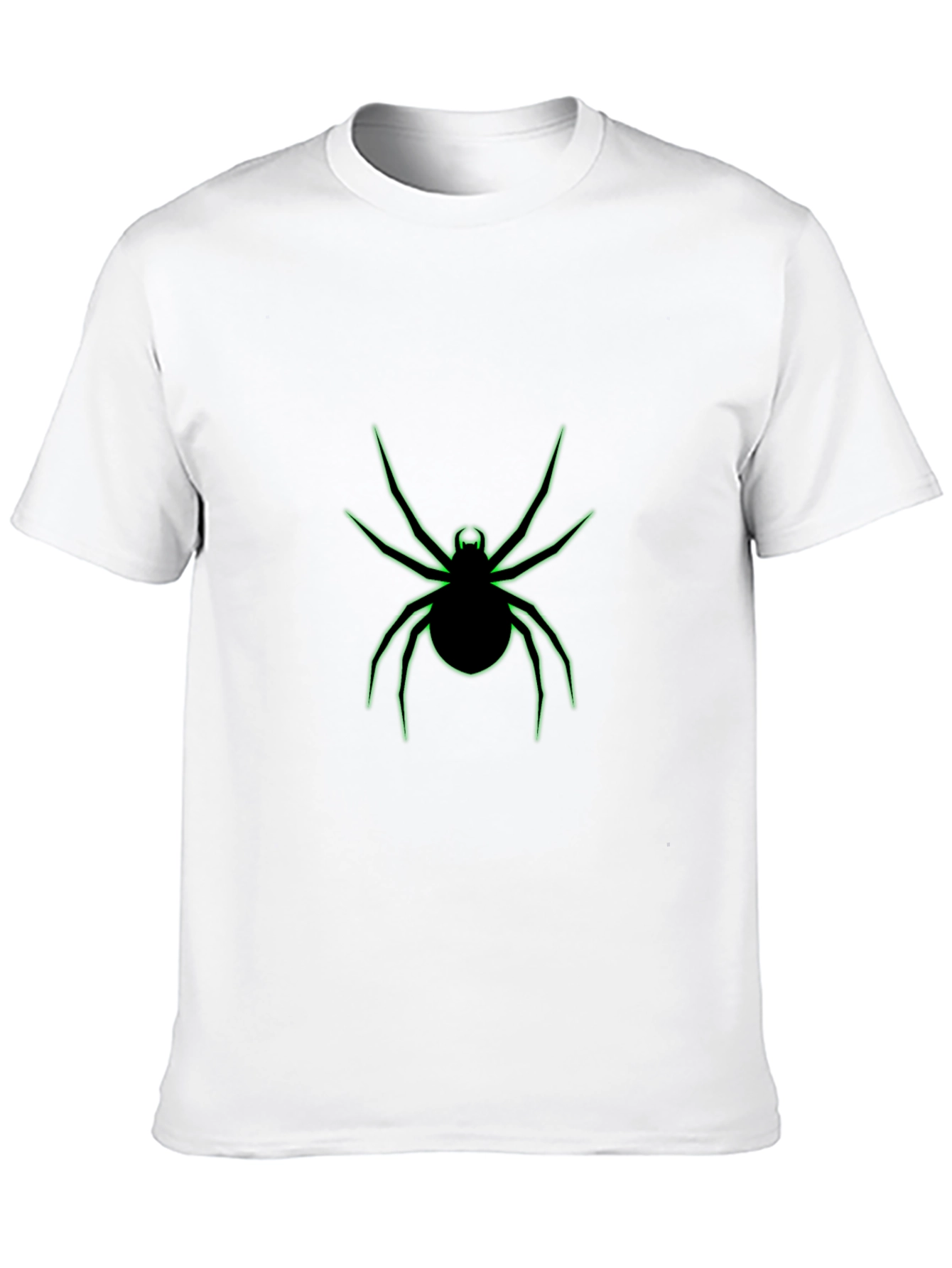 Black T-Shirt with Neon Green Spider Graphic