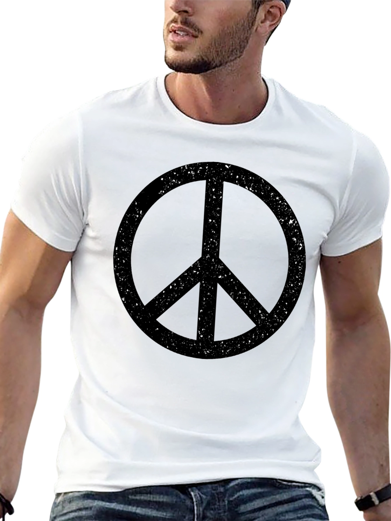 Retro Peace Sign T-Shirt - Black Graphic Tee