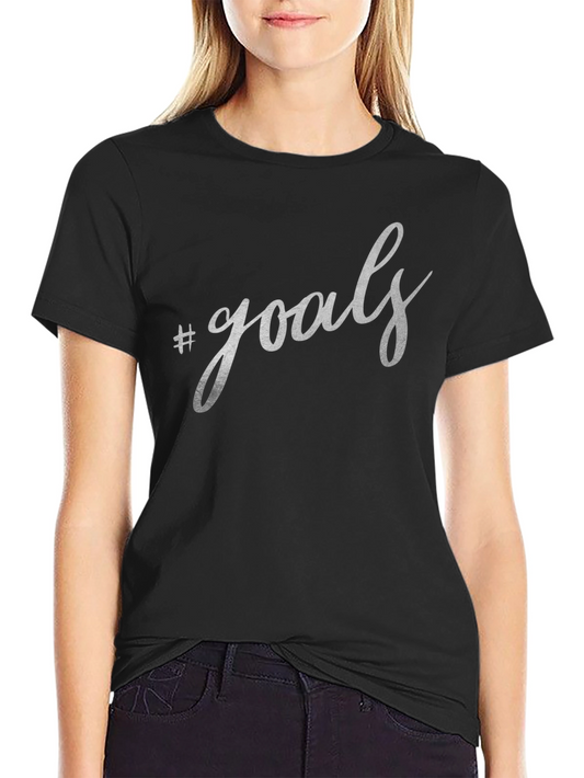 #Goals Graphic Print Black T-Shirt - Stylish and Trendy