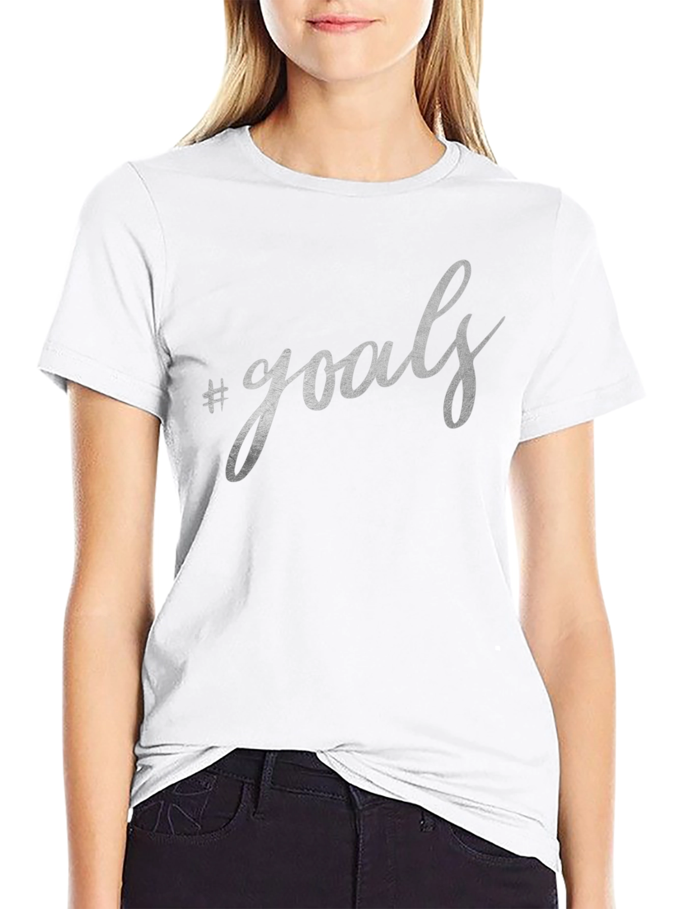 #Goals Graphic Print Black T-Shirt - Stylish and Trendy
