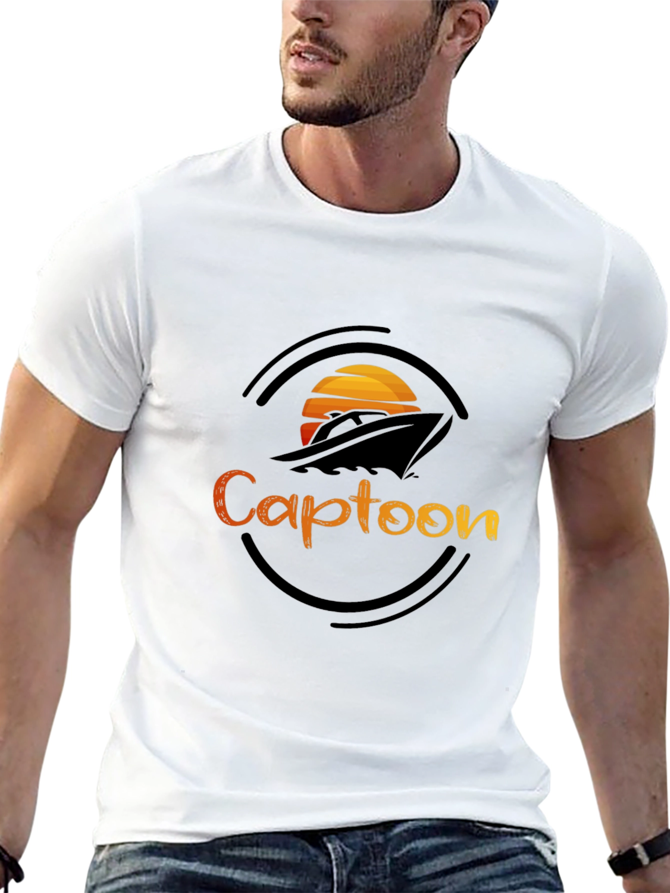 Captoon Sunset Graphic Tee - Black T-Shirt