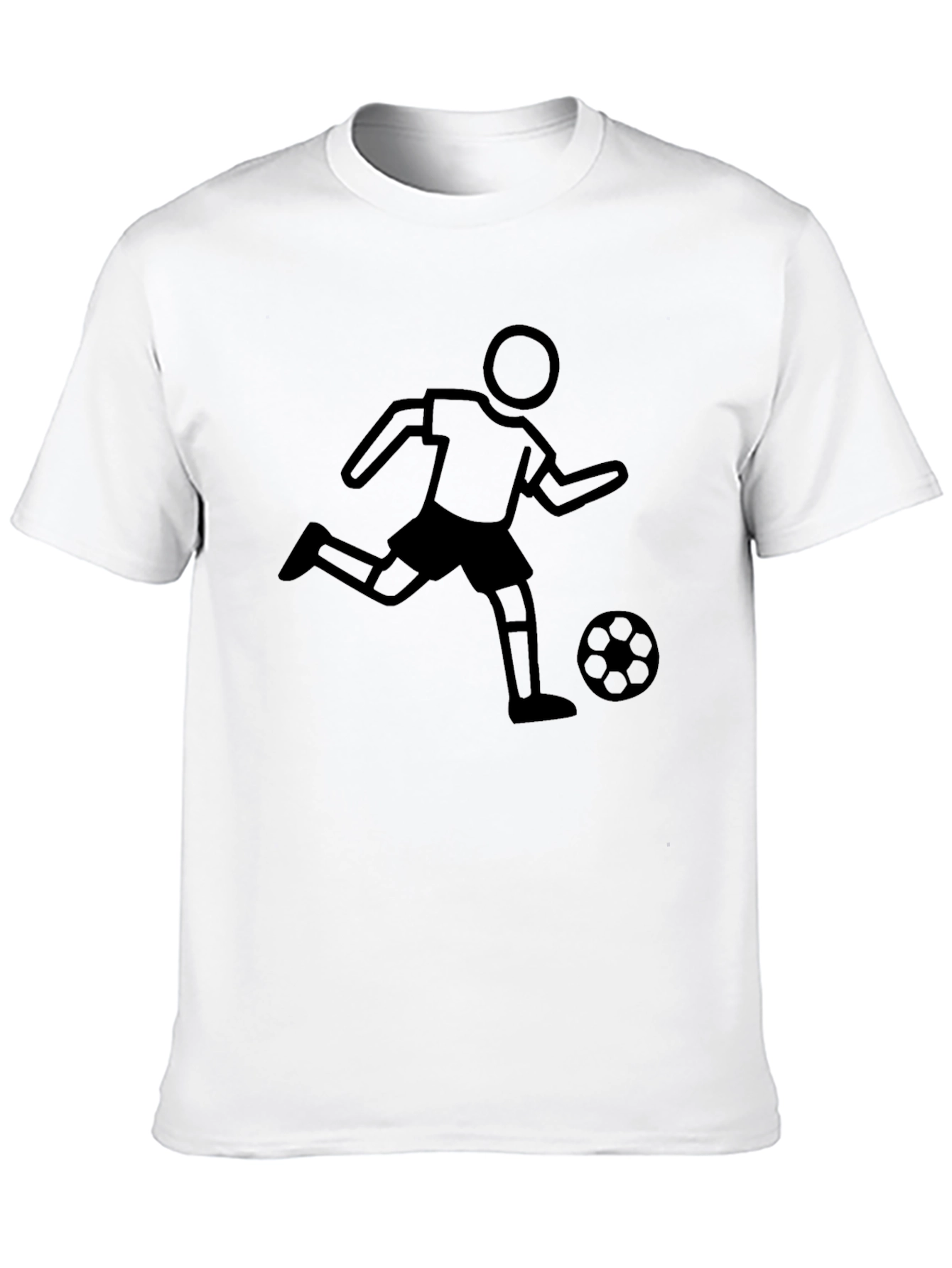 Soccer Player Graphic Tee - Black Cotton Shirt
