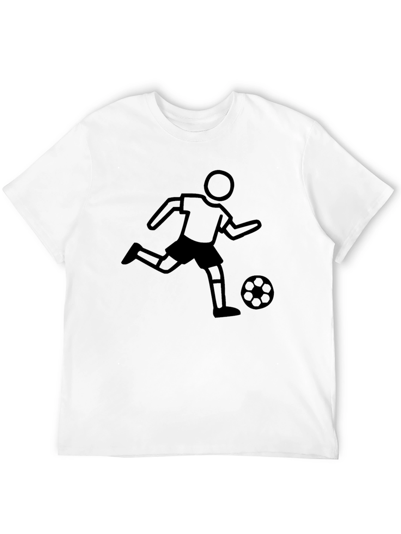 Soccer Player Graphic Tee - Black Cotton Shirt