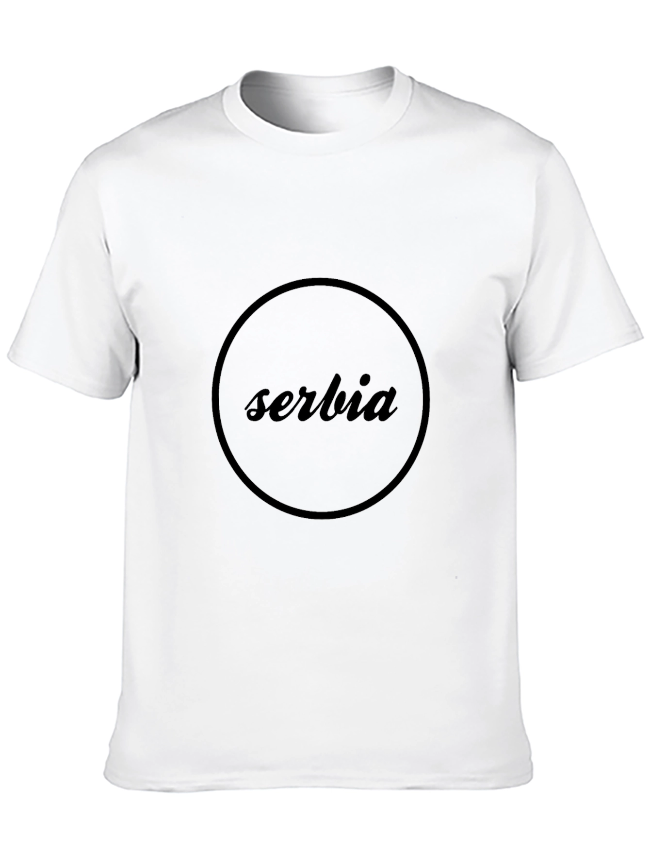 Serbia Black T-Shirt - Stylish Round Design