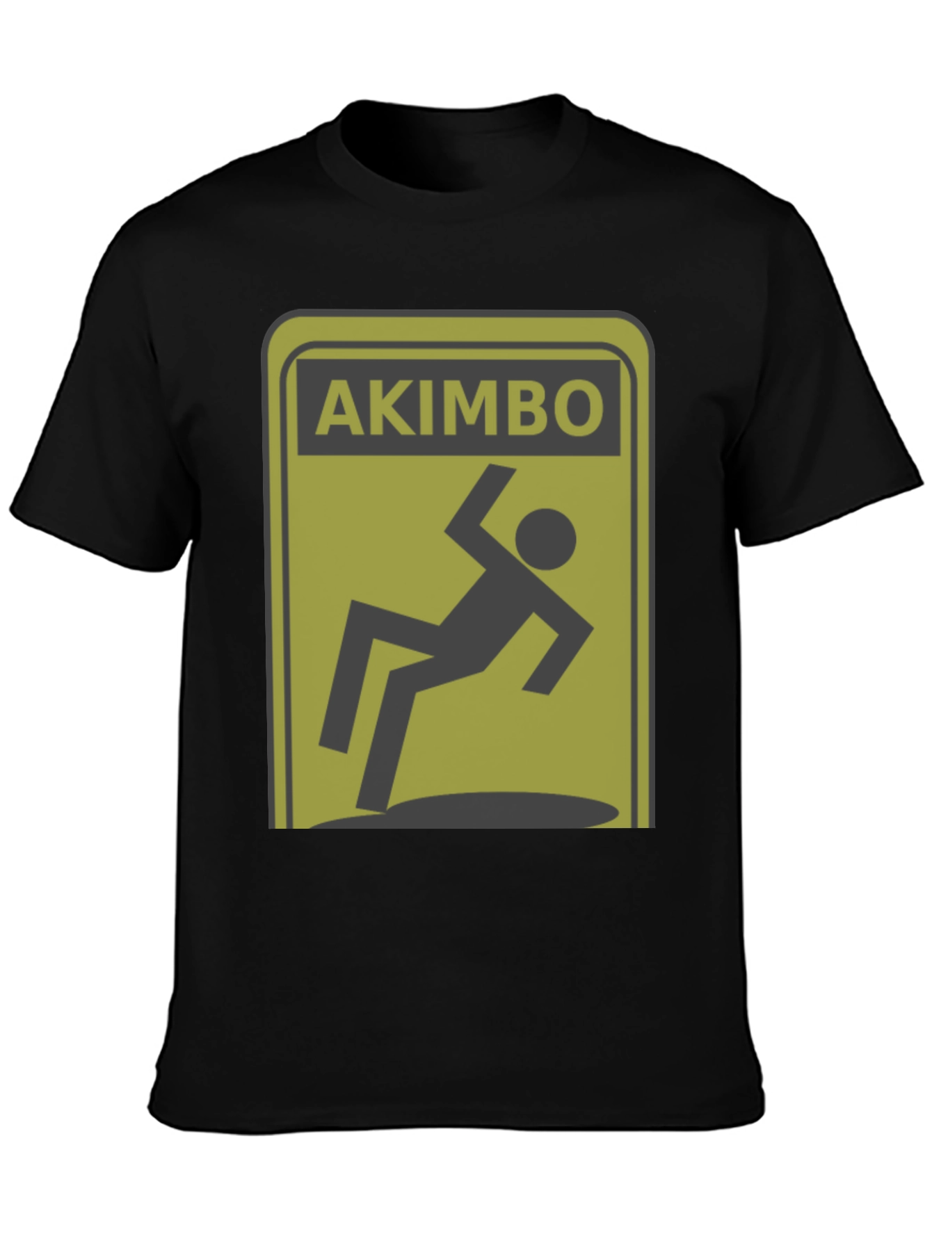 Akimbo Falling Hazard Warning Novelty T-Shirt