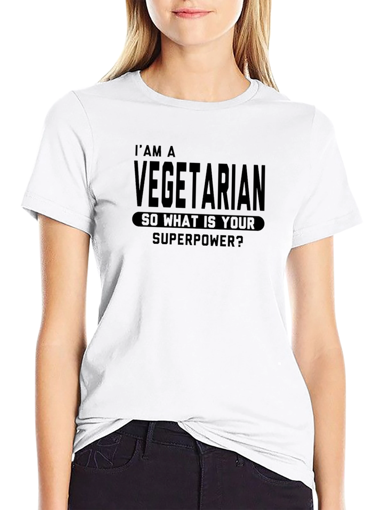 Vegetarian Superpower T-Shirt - Black
