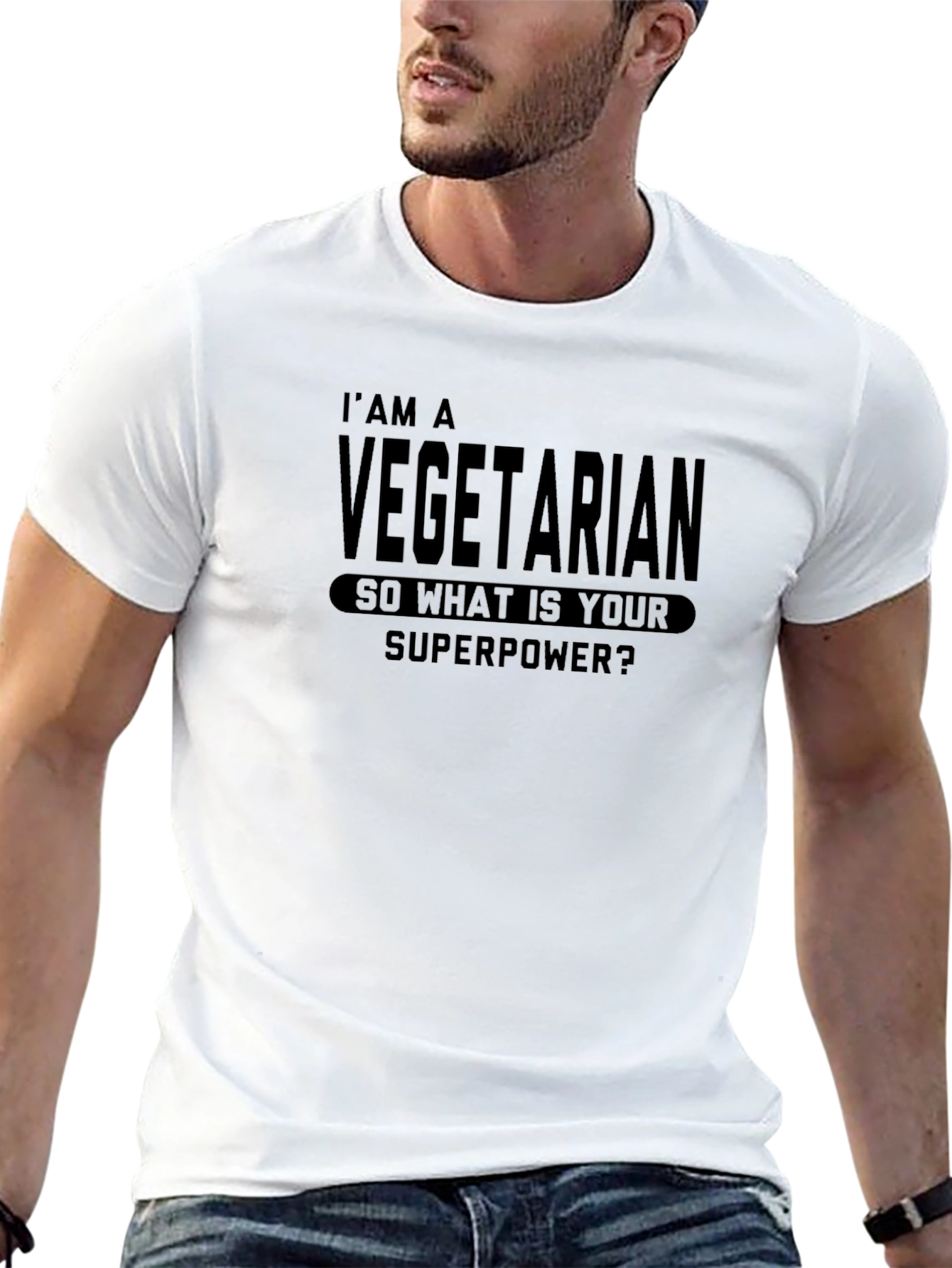 Vegetarian Superpower T-Shirt - Black