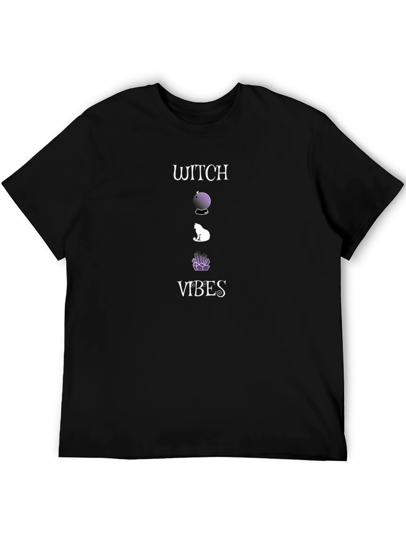 Witch Vibes Graphic Tee - Black Cotton T-Shirt