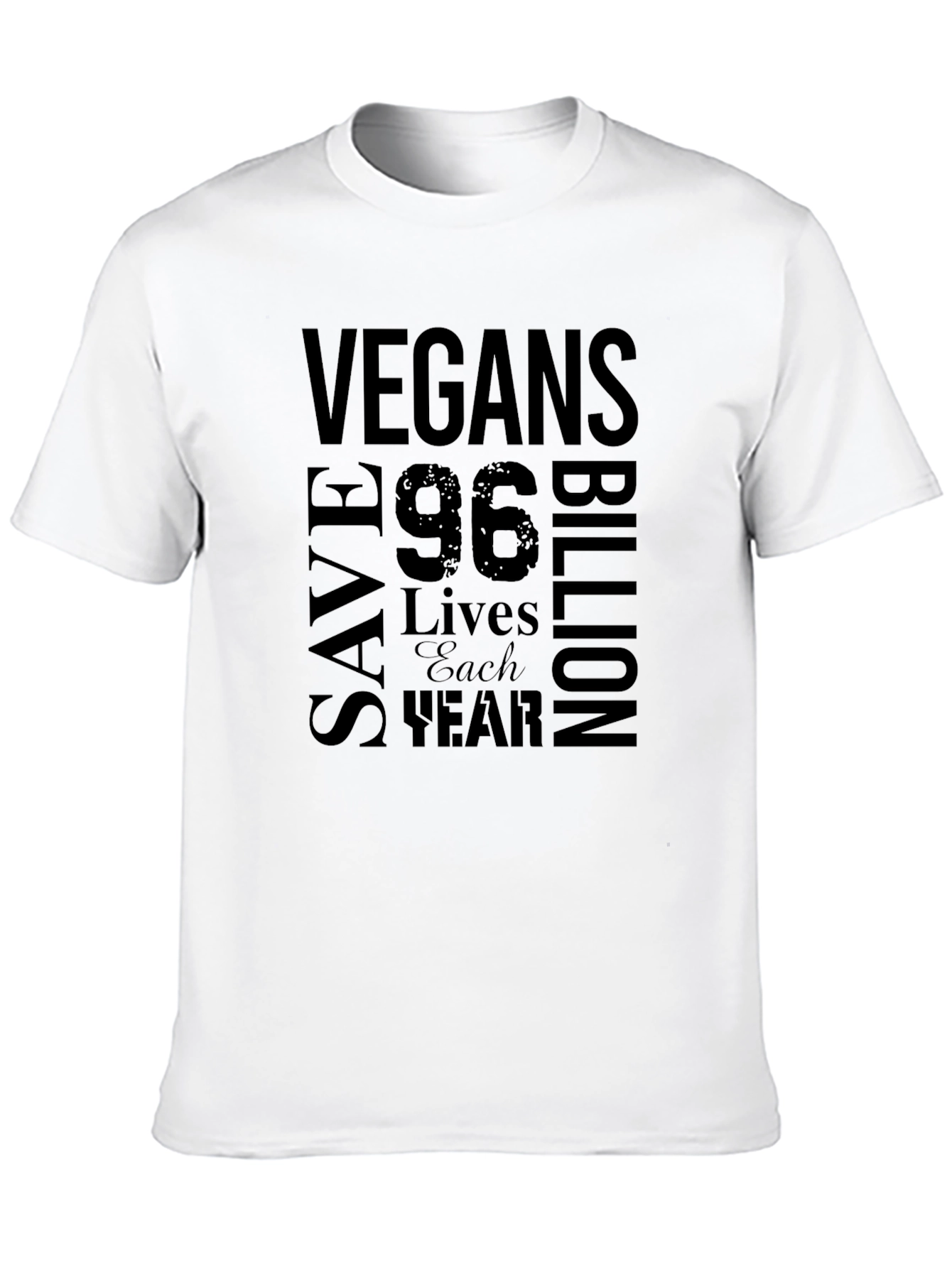 Vegans Save 96 Billion Lives T-Shirt - Black