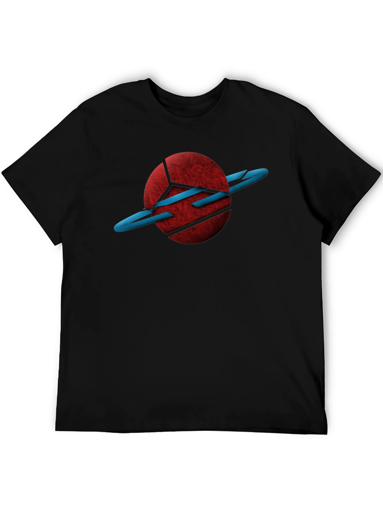 Abstract Planet Graphic Black T-Shirt