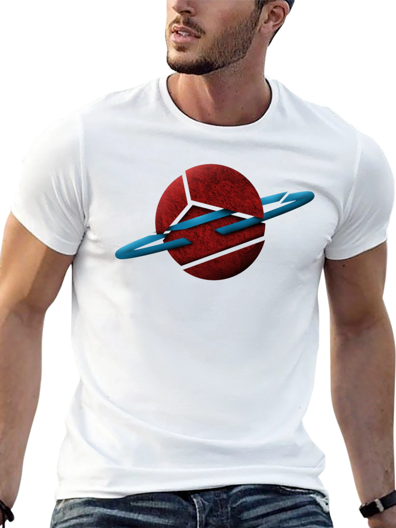 Abstract Planet Graphic Black T-Shirt