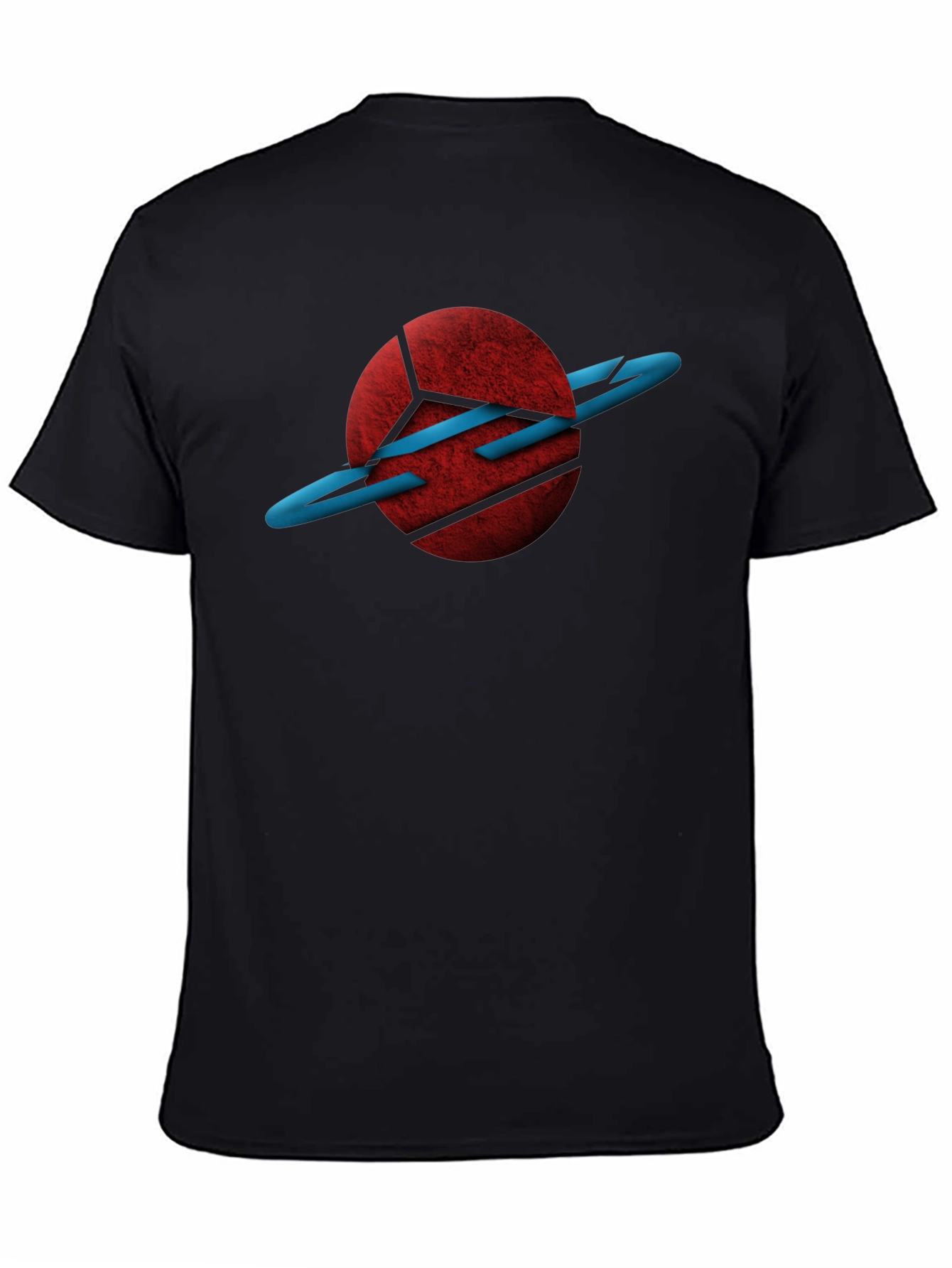 Abstract Planet Graphic Black T-Shirt