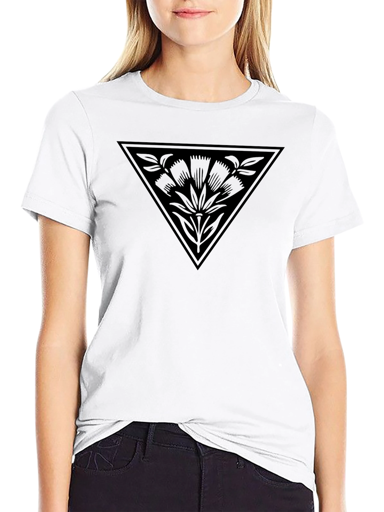 Triangle Floral Graphic T-Shirt