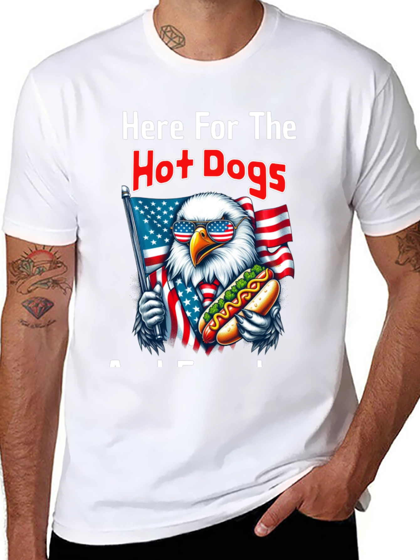 Funny Patriotic Eagle Hot Dog Lover T-Shirt