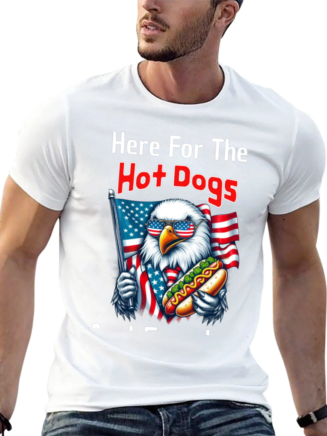 Funny Patriotic Eagle Hot Dog Lover T-Shirt