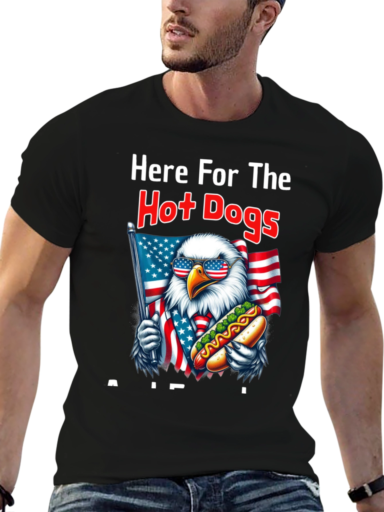 Funny Patriotic Eagle Hot Dog Lover T-Shirt