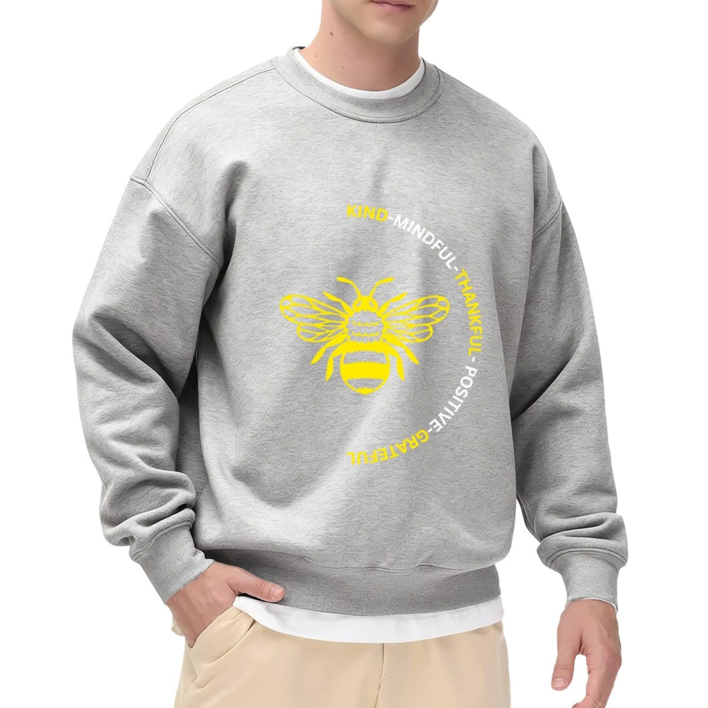 "Kind-Mindful-Thankful" Bee Positivity Crewneck Sweatshirt