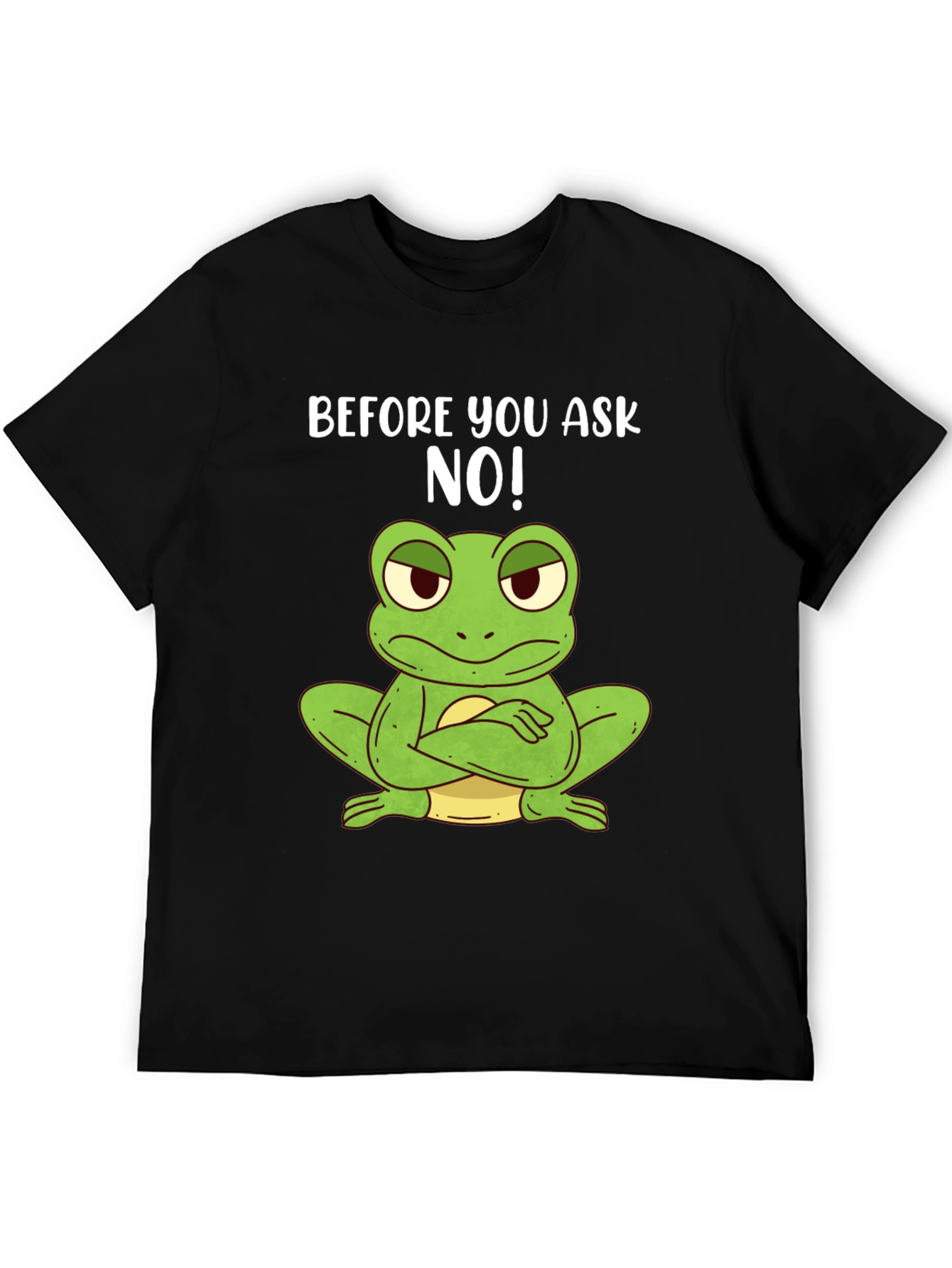 Funny Frog T-Shirt - Before You Ask NO!