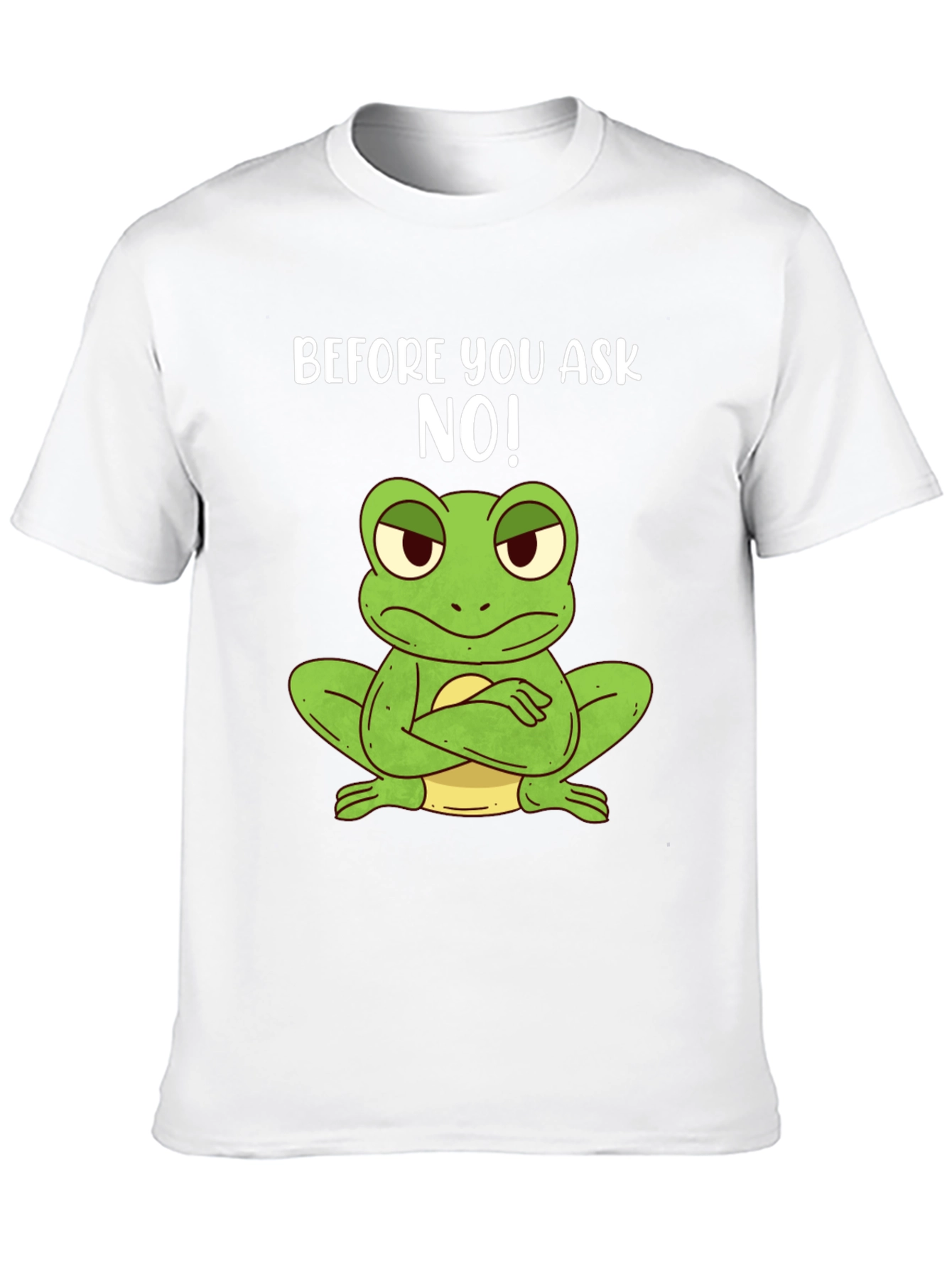 Funny Frog T-Shirt - Before You Ask NO!