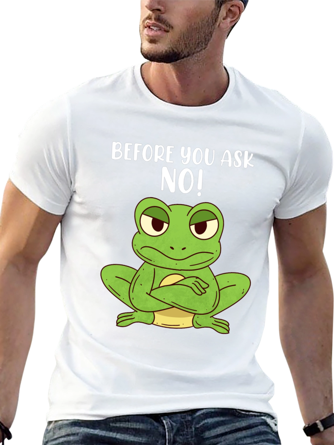 Funny Frog T-Shirt - Before You Ask NO!