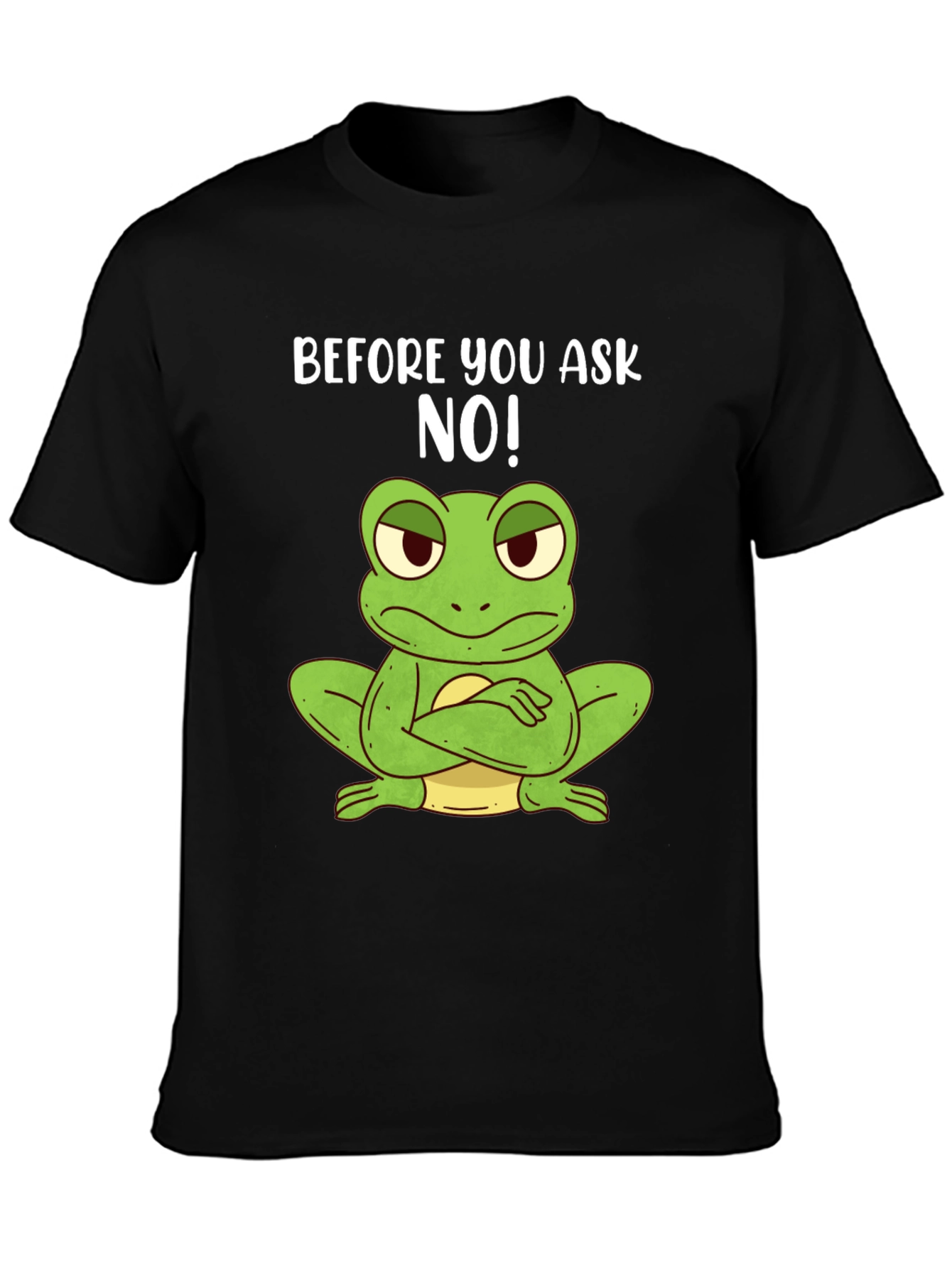 Funny Frog T-Shirt - Before You Ask NO!