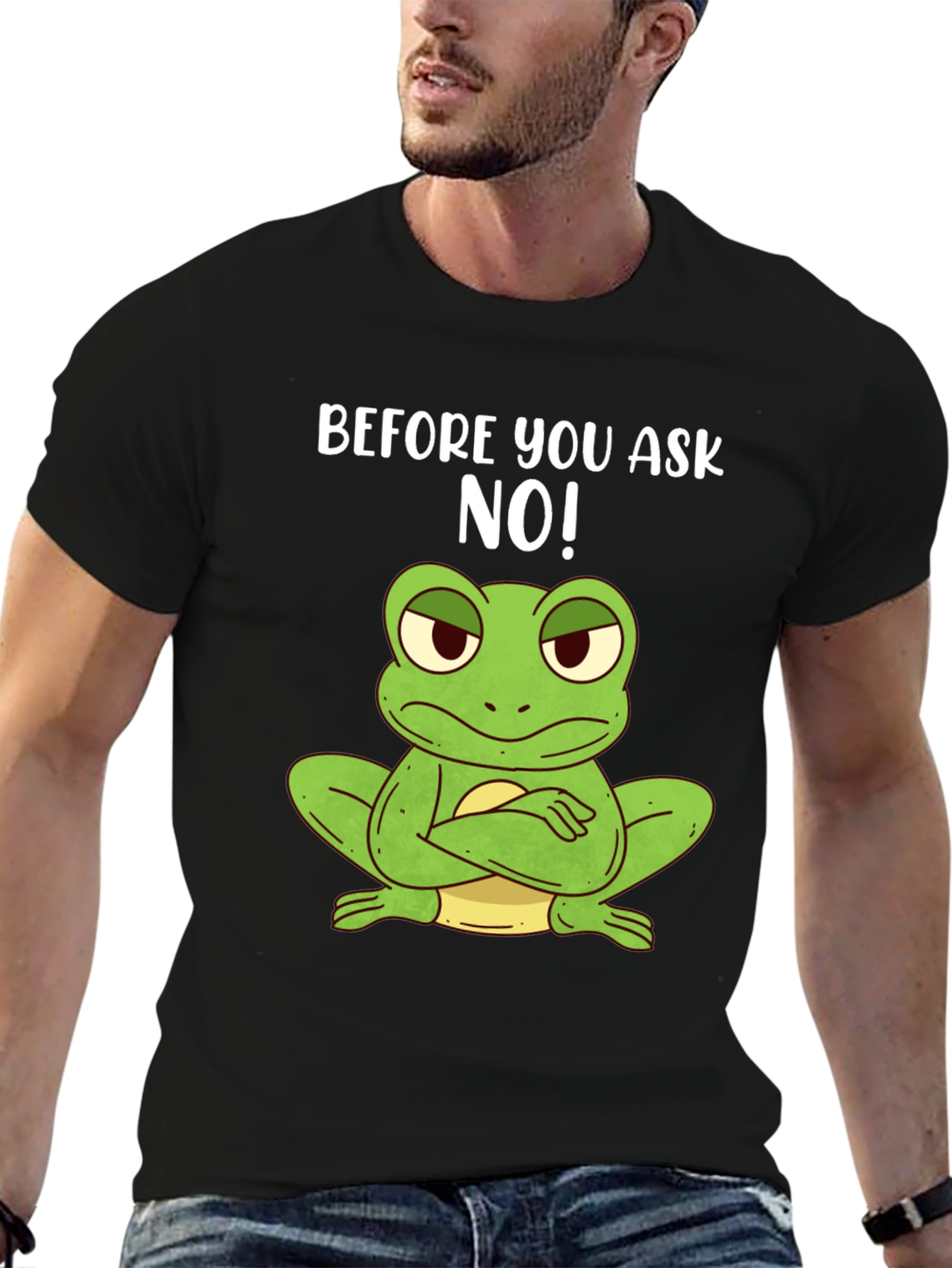 Funny Frog T-Shirt - Before You Ask NO!