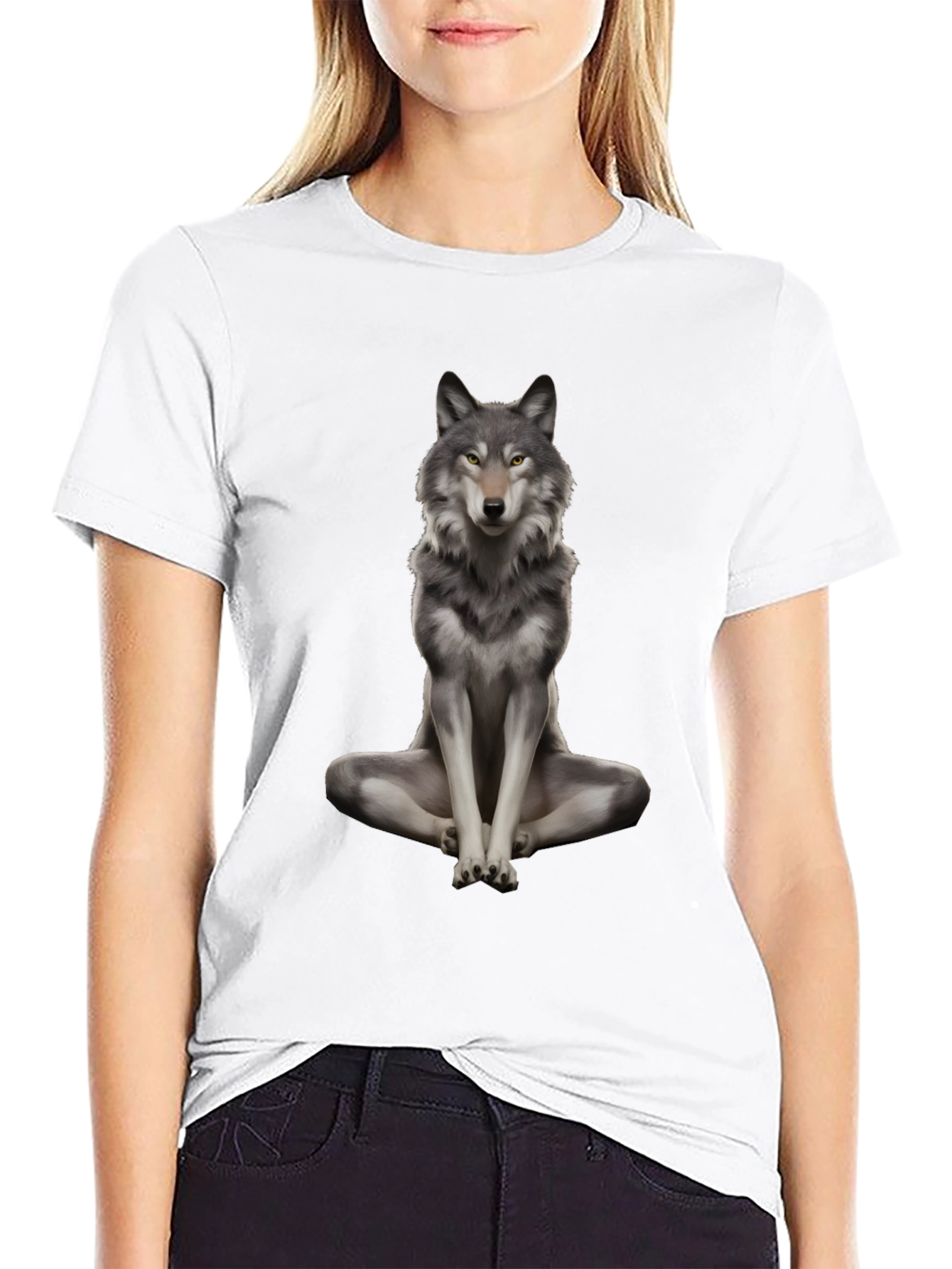 Wolf Meditation Black T-Shirt