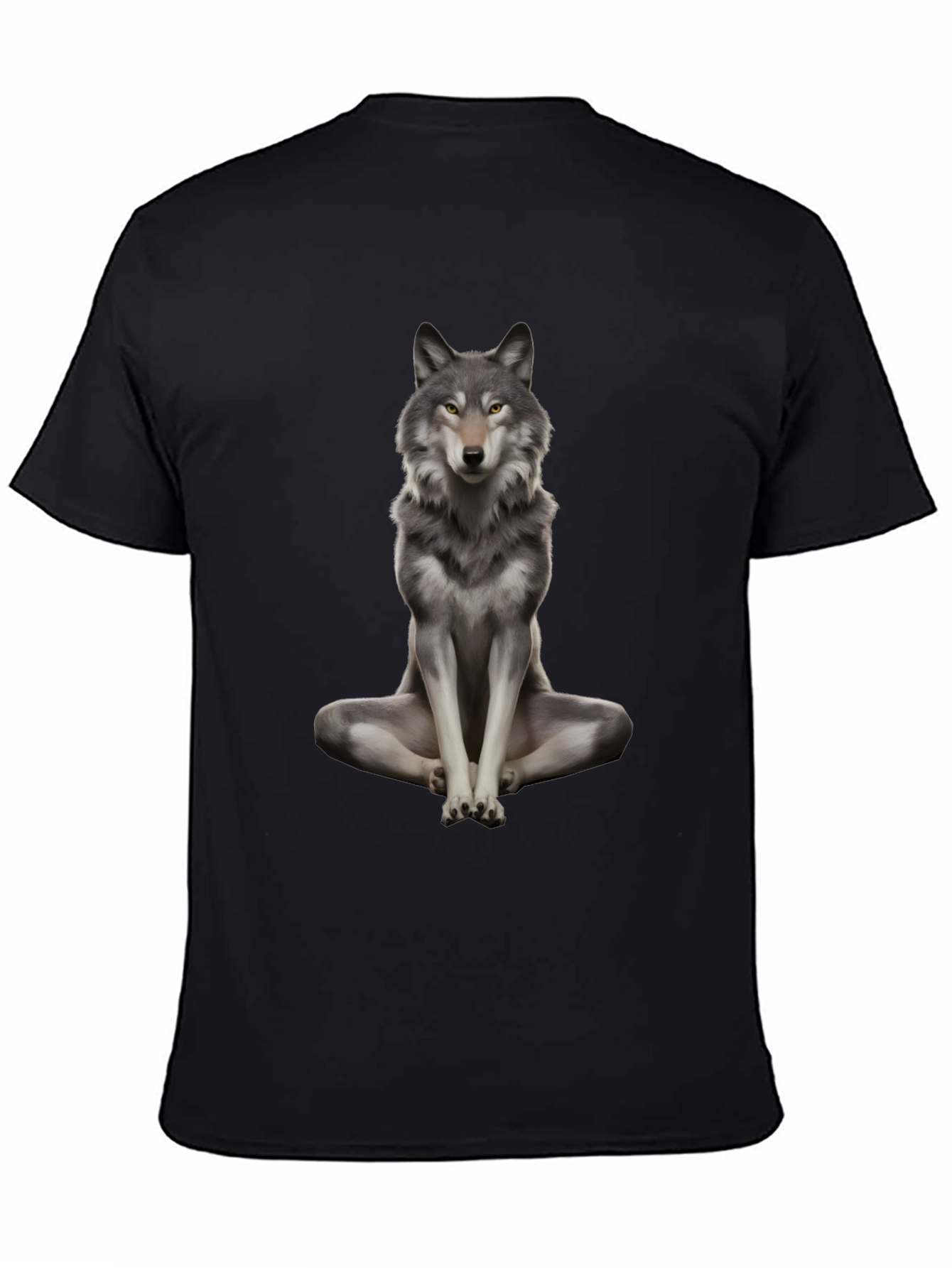 Wolf Meditation Black T-Shirt